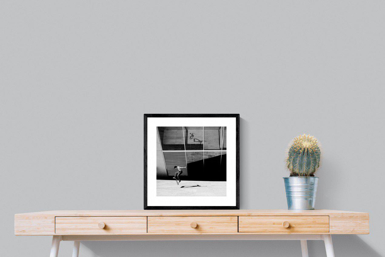 Skater-Wall_Art-50 x 50cm-Framed Print-Black-Pixalot
