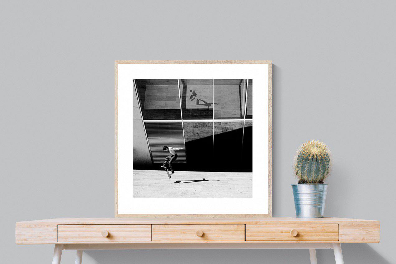 Skater-Wall_Art-80 x 80cm-Framed Print-Wood-Pixalot