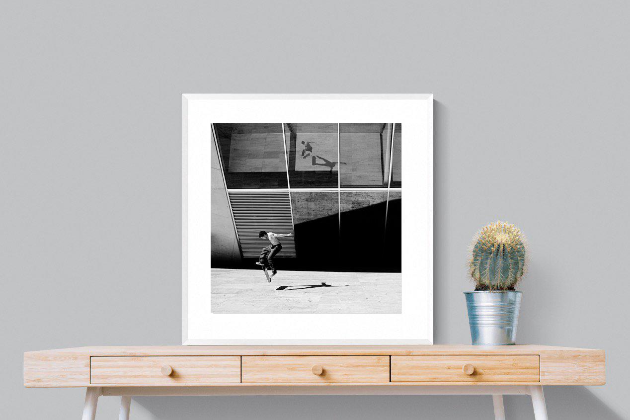 Skater-Wall_Art-80 x 80cm-Framed Print-White-Pixalot