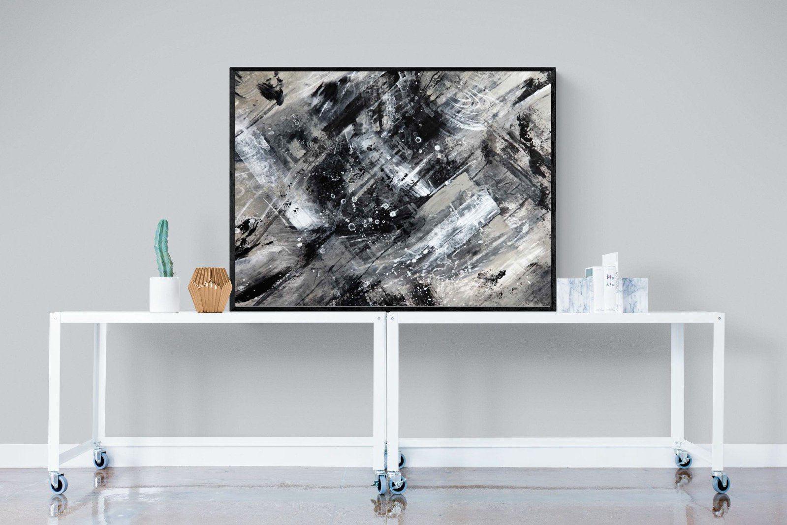 Slap Dash-Wall_Art-120 x 90cm-Mounted Canvas-Black-Pixalot