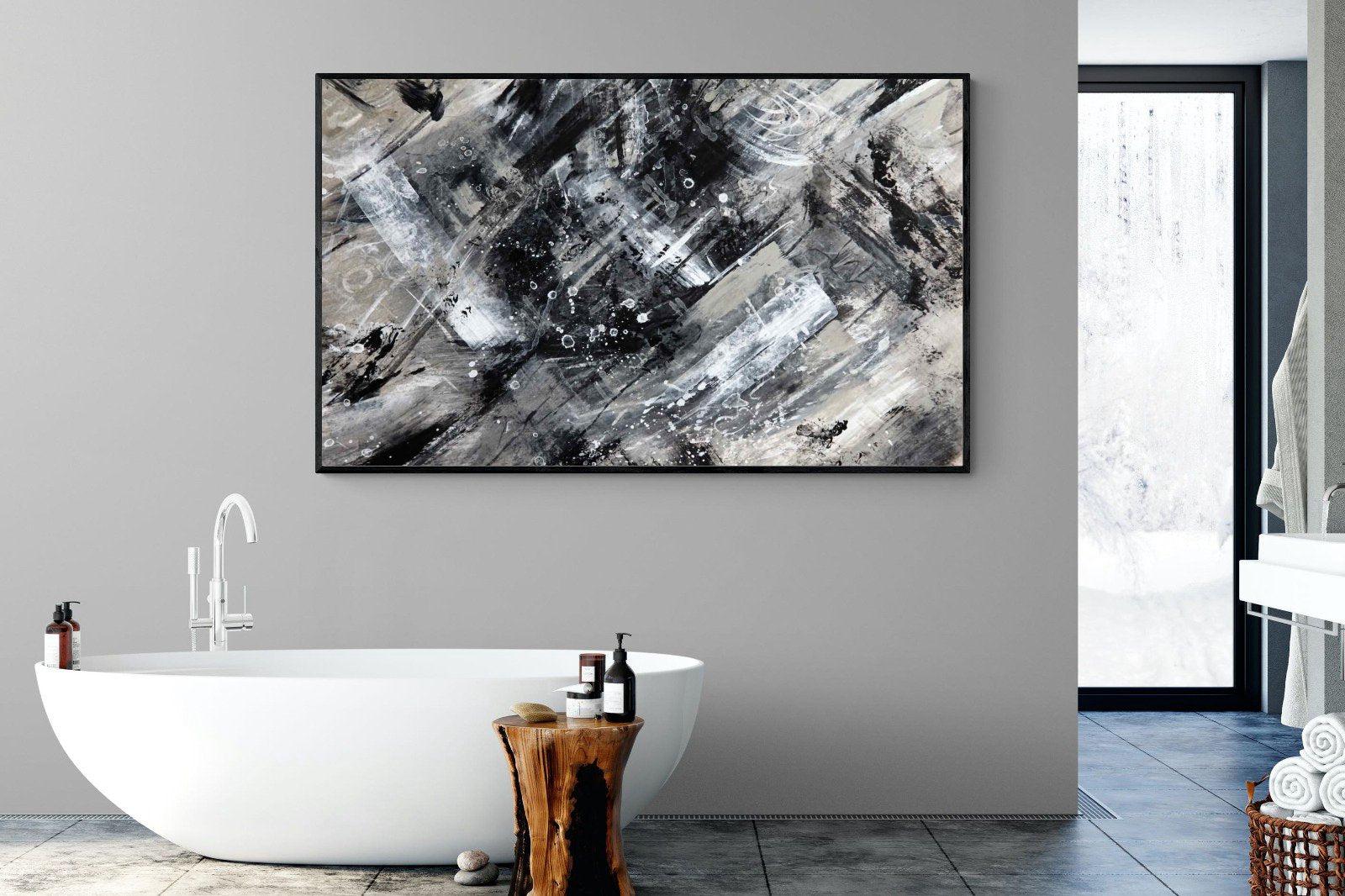 Slap Dash-Wall_Art-180 x 110cm-Mounted Canvas-Black-Pixalot