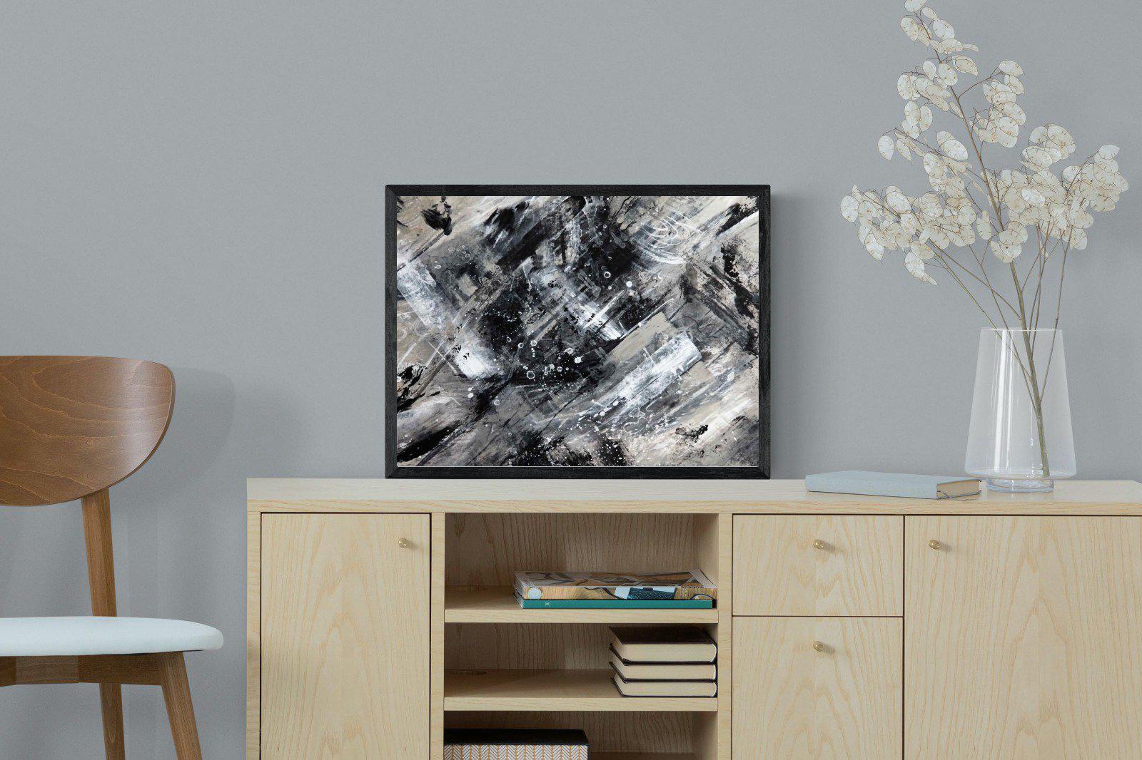 Slap Dash-Wall_Art-60 x 45cm-Mounted Canvas-Black-Pixalot