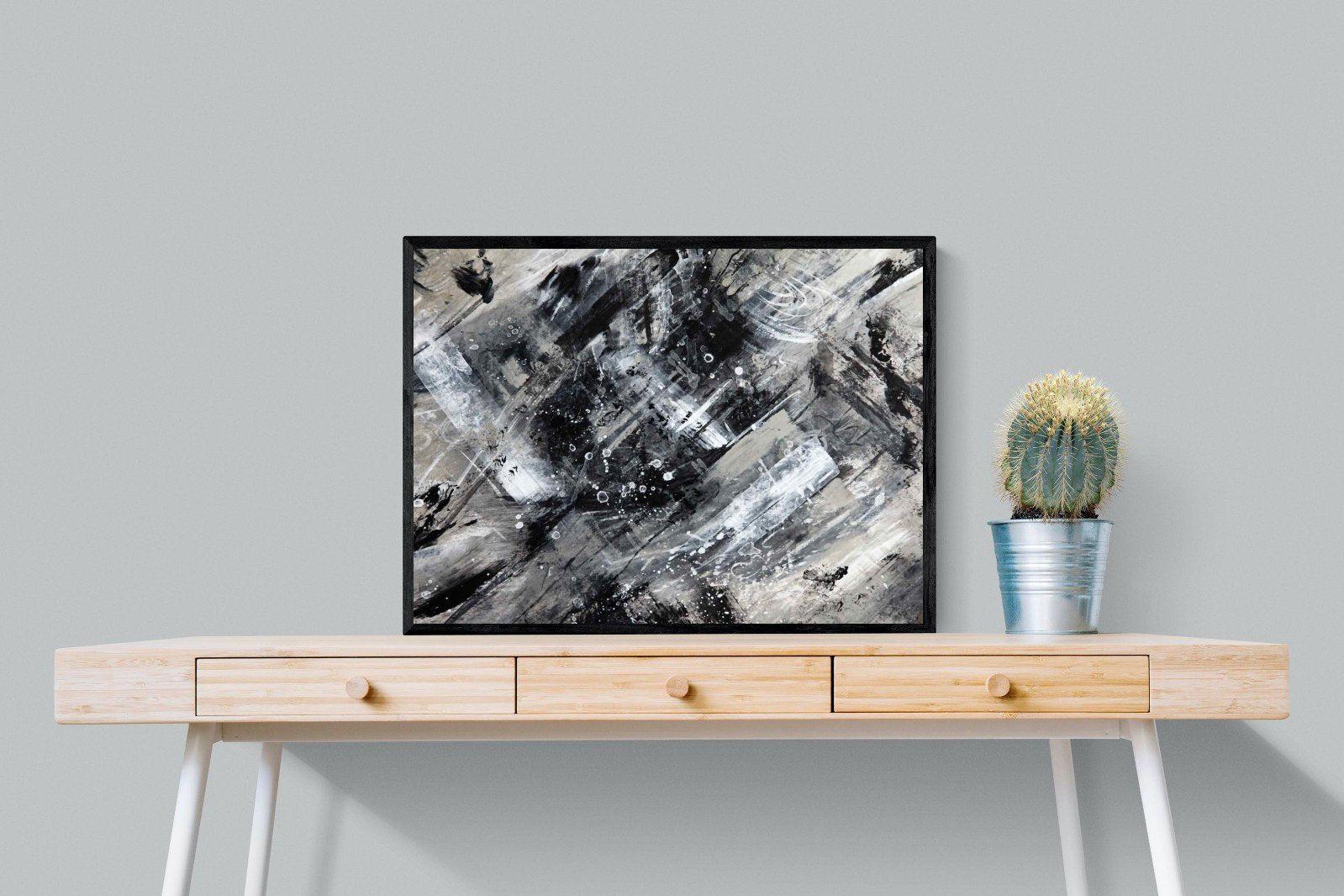 Slap Dash-Wall_Art-80 x 60cm-Mounted Canvas-Black-Pixalot