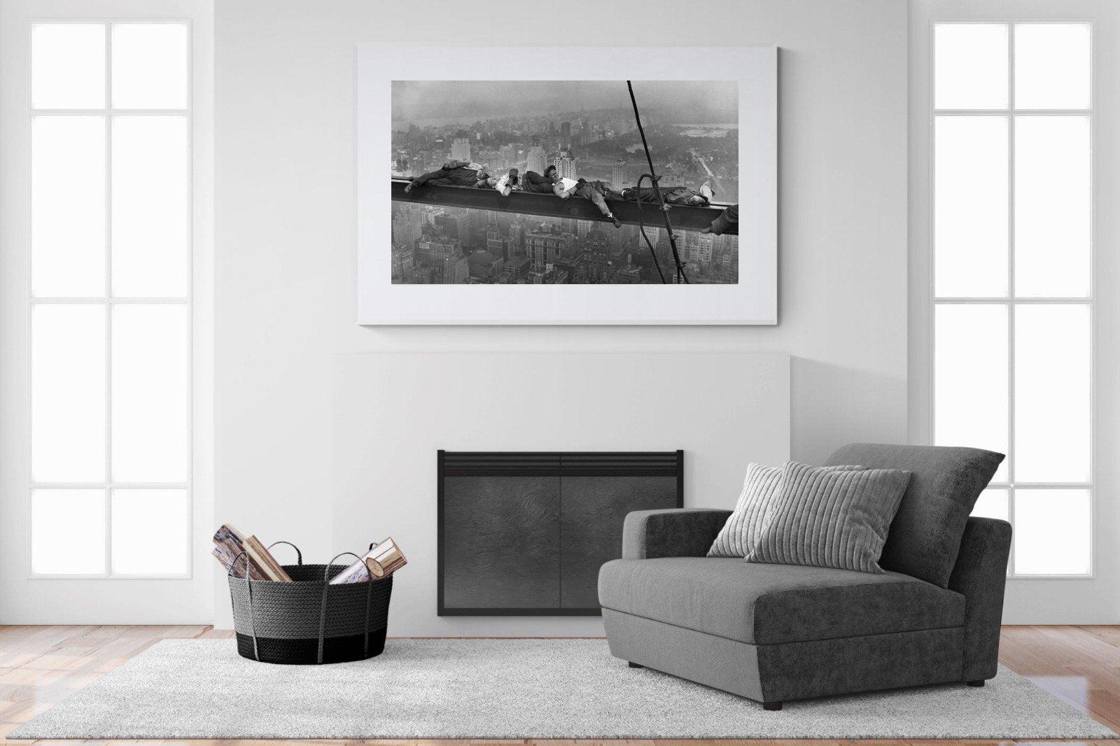 Sleeping Above Manhattan-Wall_Art-150 x 100cm-Framed Print-White-Pixalot