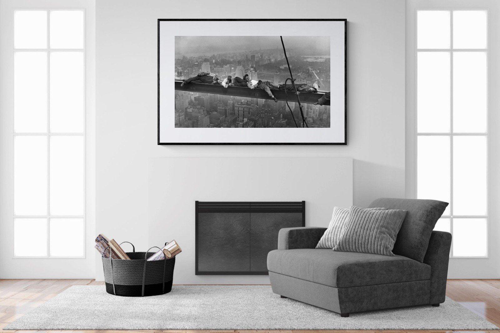 Sleeping Above Manhattan-Wall_Art-150 x 100cm-Framed Print-Black-Pixalot