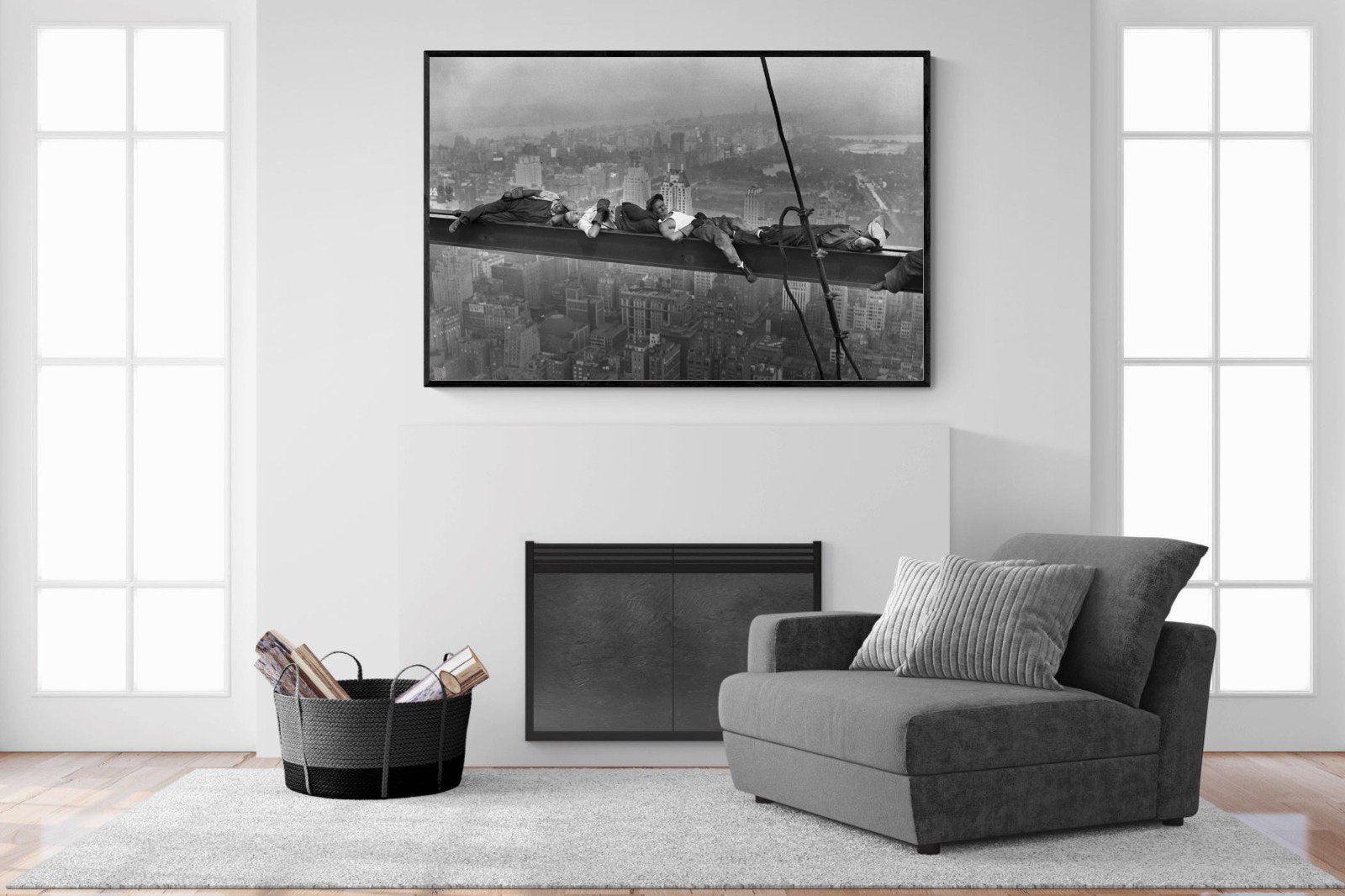 Sleeping Above Manhattan-Wall_Art-150 x 100cm-Mounted Canvas-Black-Pixalot