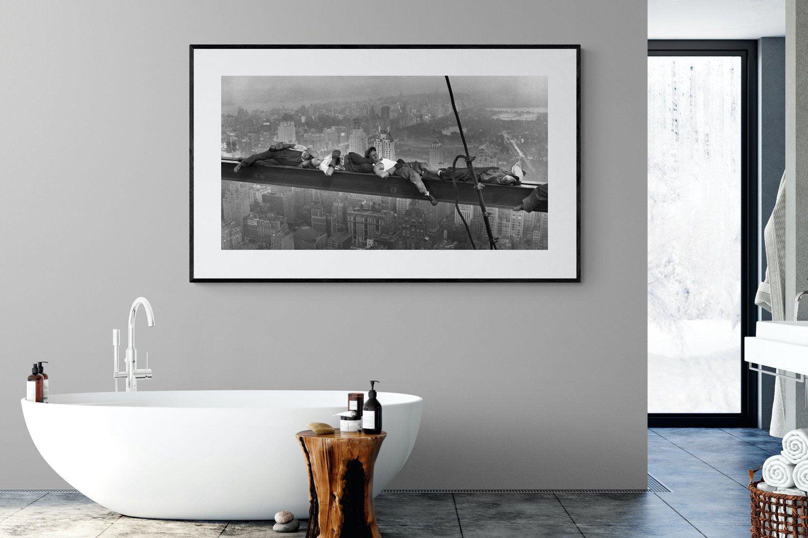 Sleeping Above Manhattan-Wall_Art-180 x 110cm-Framed Print-Black-Pixalot