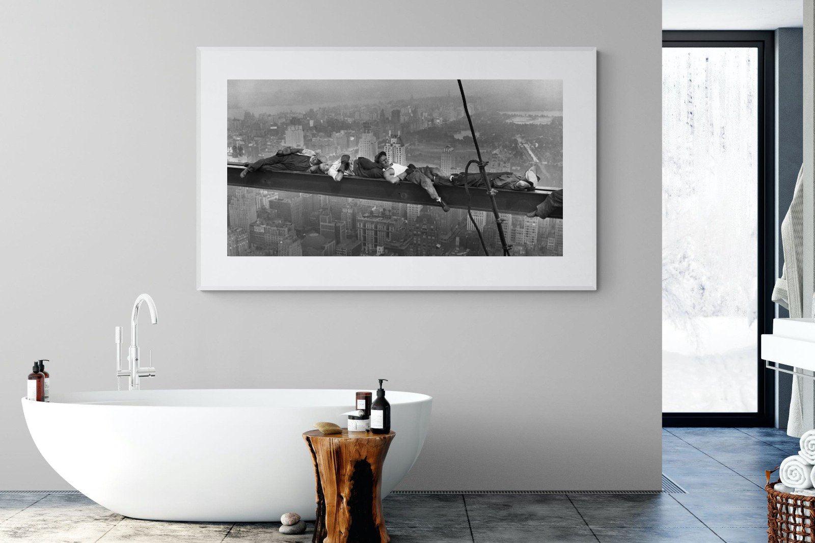 Sleeping Above Manhattan-Wall_Art-180 x 110cm-Framed Print-White-Pixalot