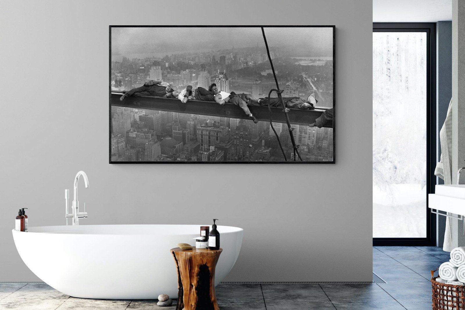 Sleeping Above Manhattan-Wall_Art-180 x 110cm-Mounted Canvas-Black-Pixalot