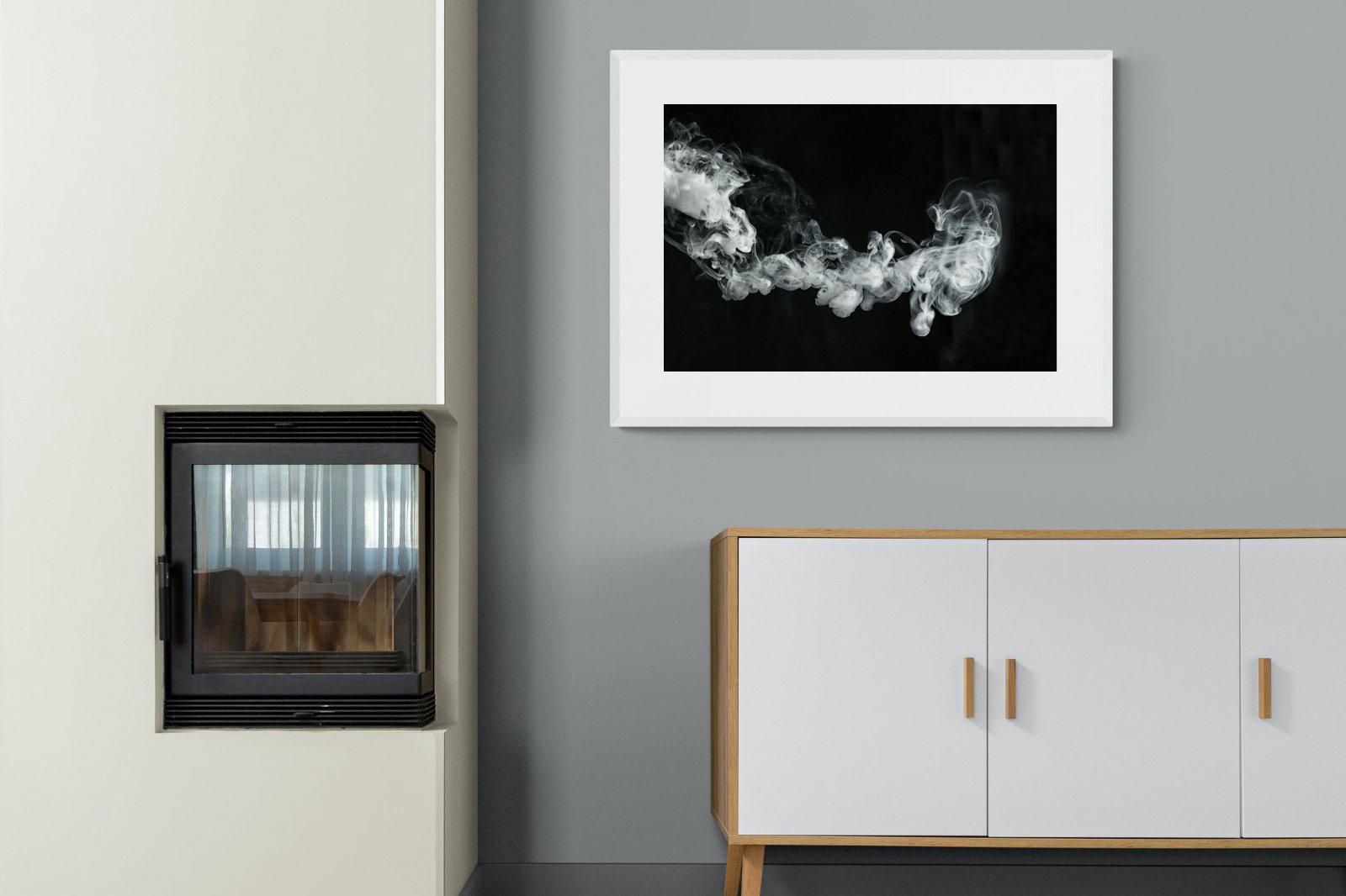 Smoke-Wall_Art-100 x 75cm-Framed Print-White-Pixalot