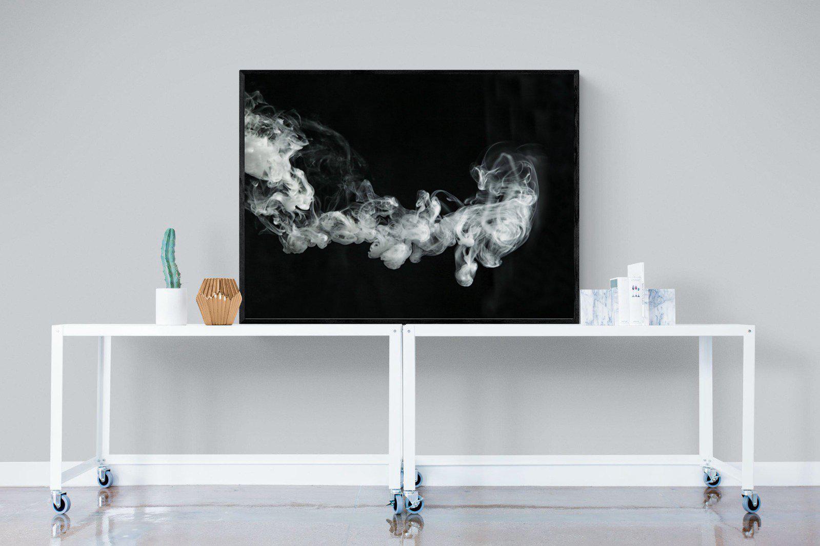 Smoke-Wall_Art-120 x 90cm-Mounted Canvas-Black-Pixalot