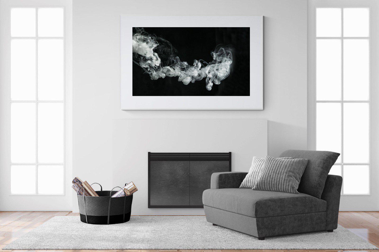 Smoke-Wall_Art-150 x 100cm-Framed Print-White-Pixalot