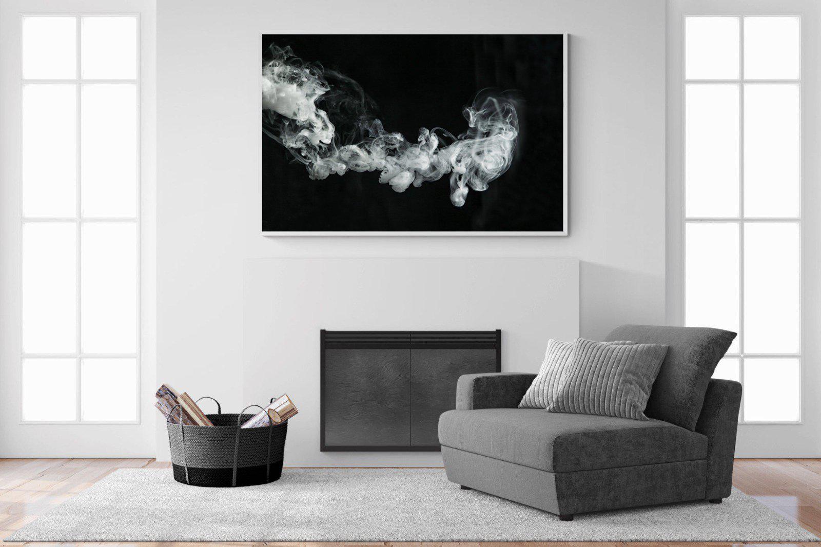 Smoke-Wall_Art-150 x 100cm-Mounted Canvas-White-Pixalot