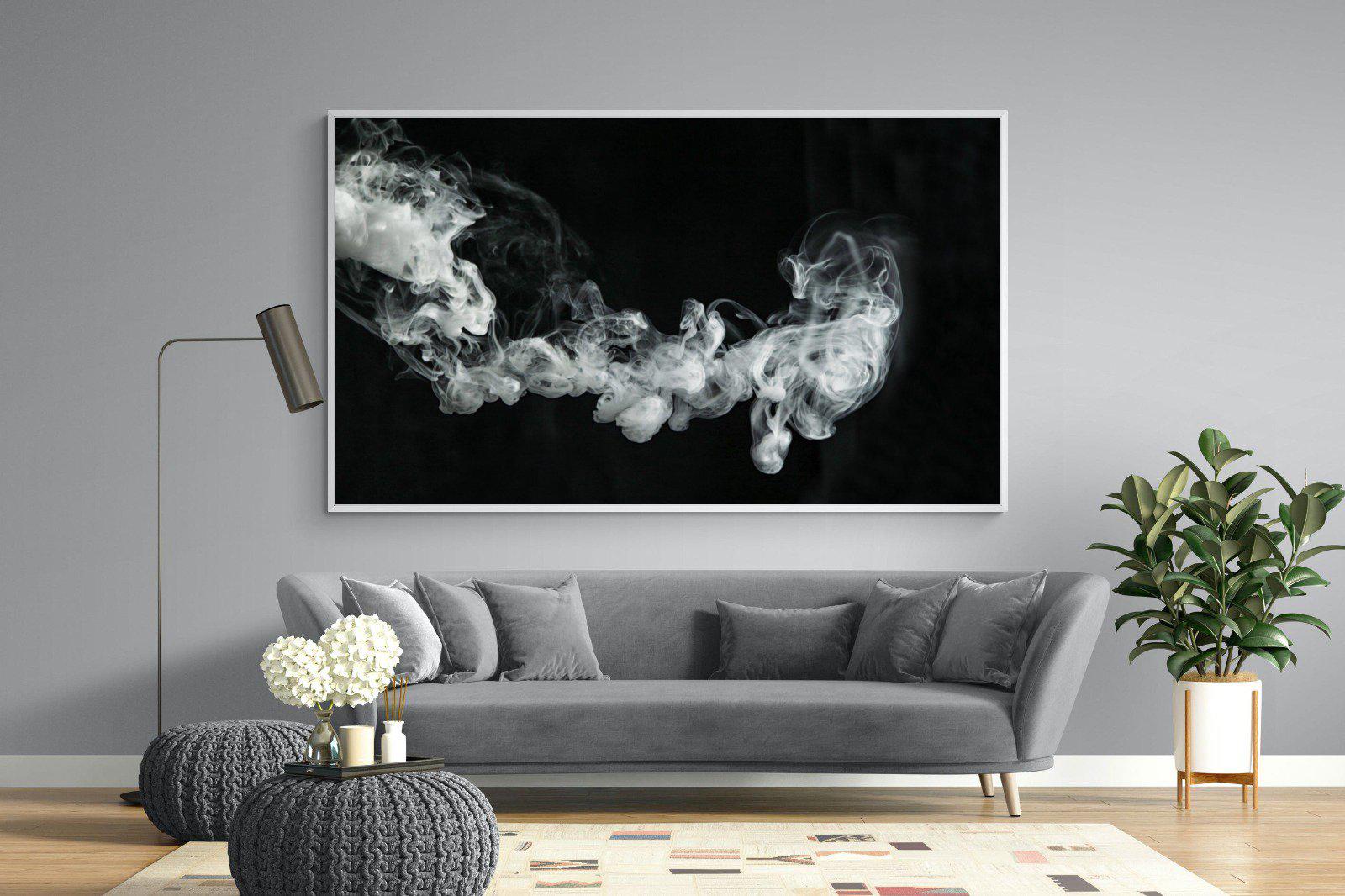 Smoke-Wall_Art-220 x 130cm-Mounted Canvas-White-Pixalot