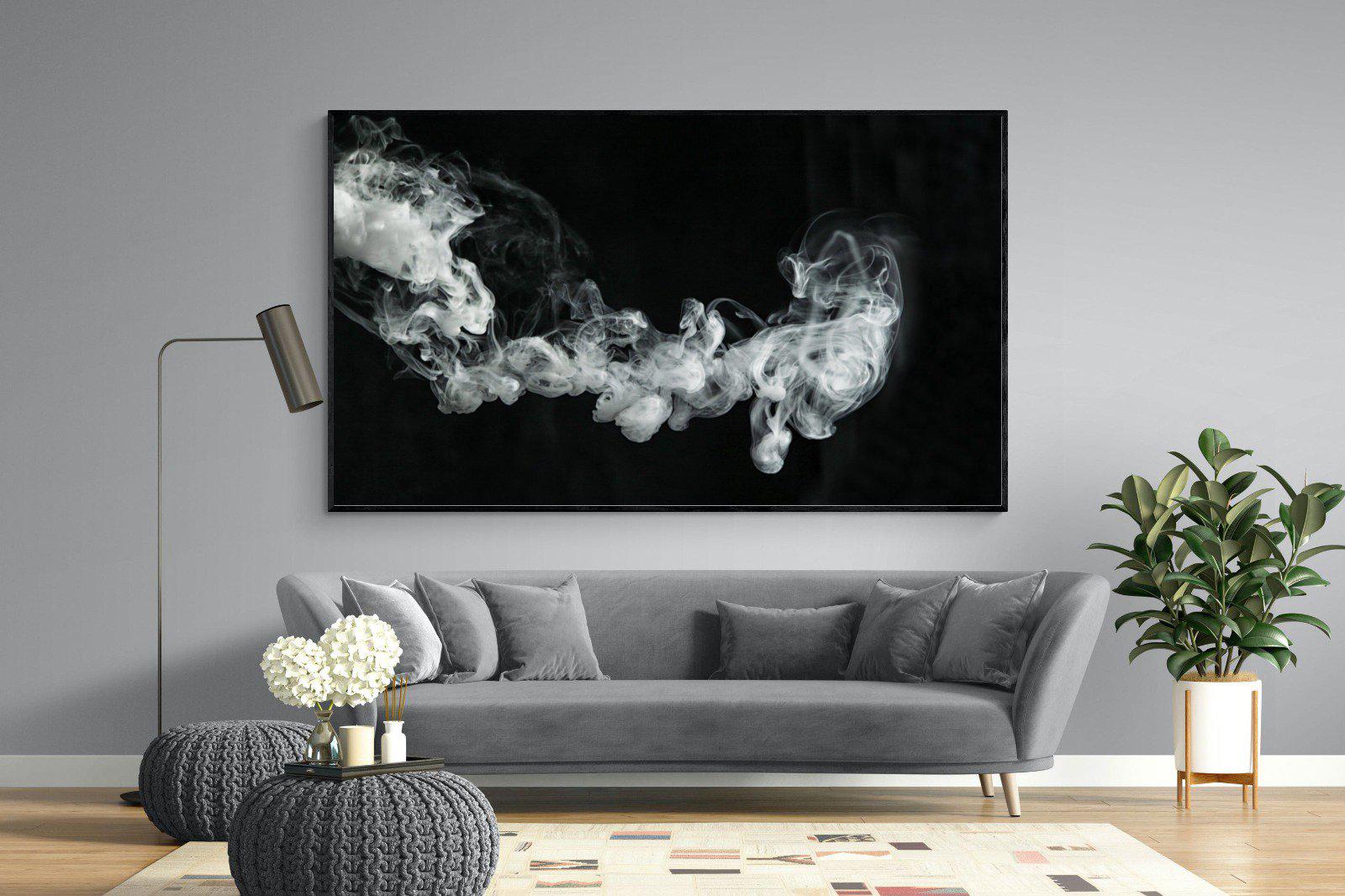 Smoke-Wall_Art-220 x 130cm-Mounted Canvas-Black-Pixalot