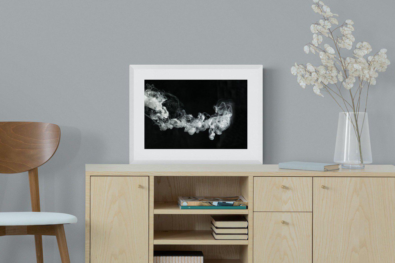 Smoke-Wall_Art-60 x 45cm-Framed Print-White-Pixalot