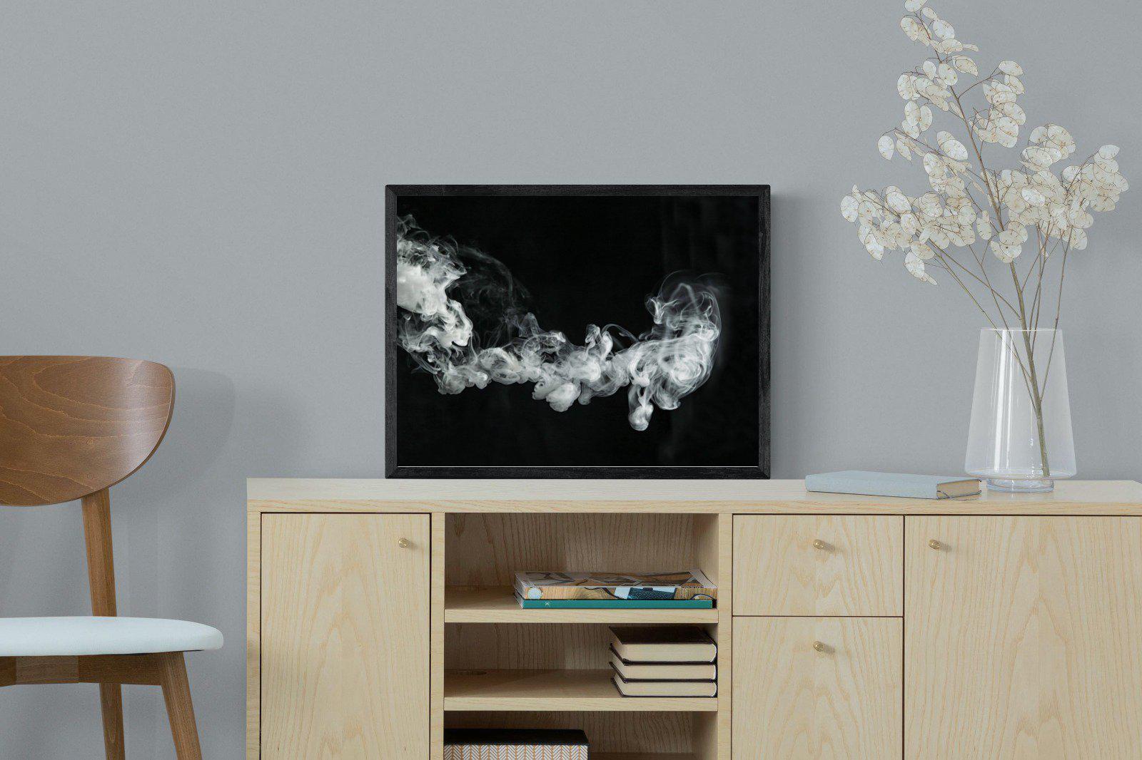 Smoke-Wall_Art-60 x 45cm-Mounted Canvas-Black-Pixalot