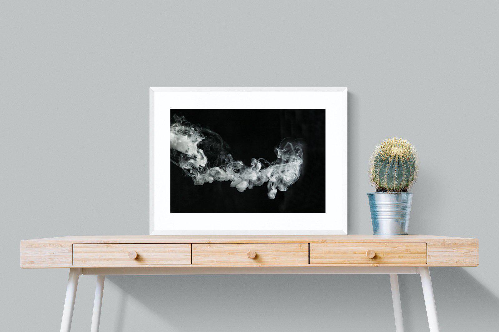 Smoke-Wall_Art-80 x 60cm-Framed Print-White-Pixalot