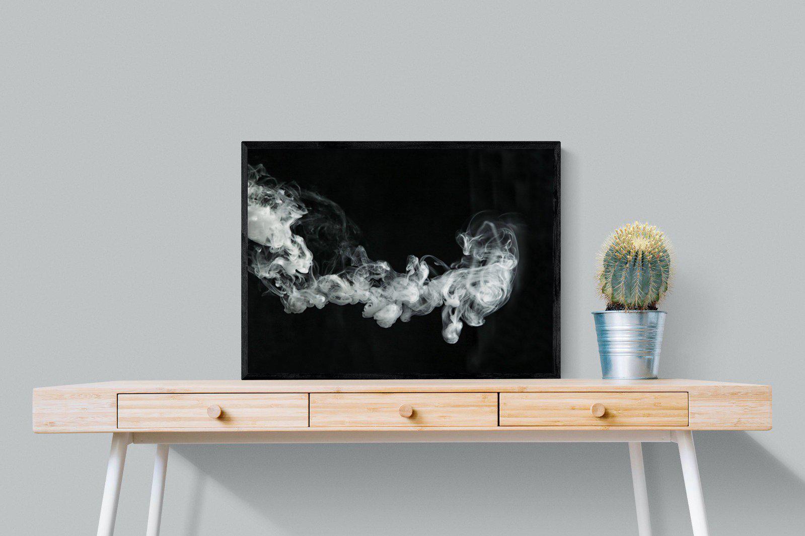 Smoke-Wall_Art-80 x 60cm-Mounted Canvas-Black-Pixalot