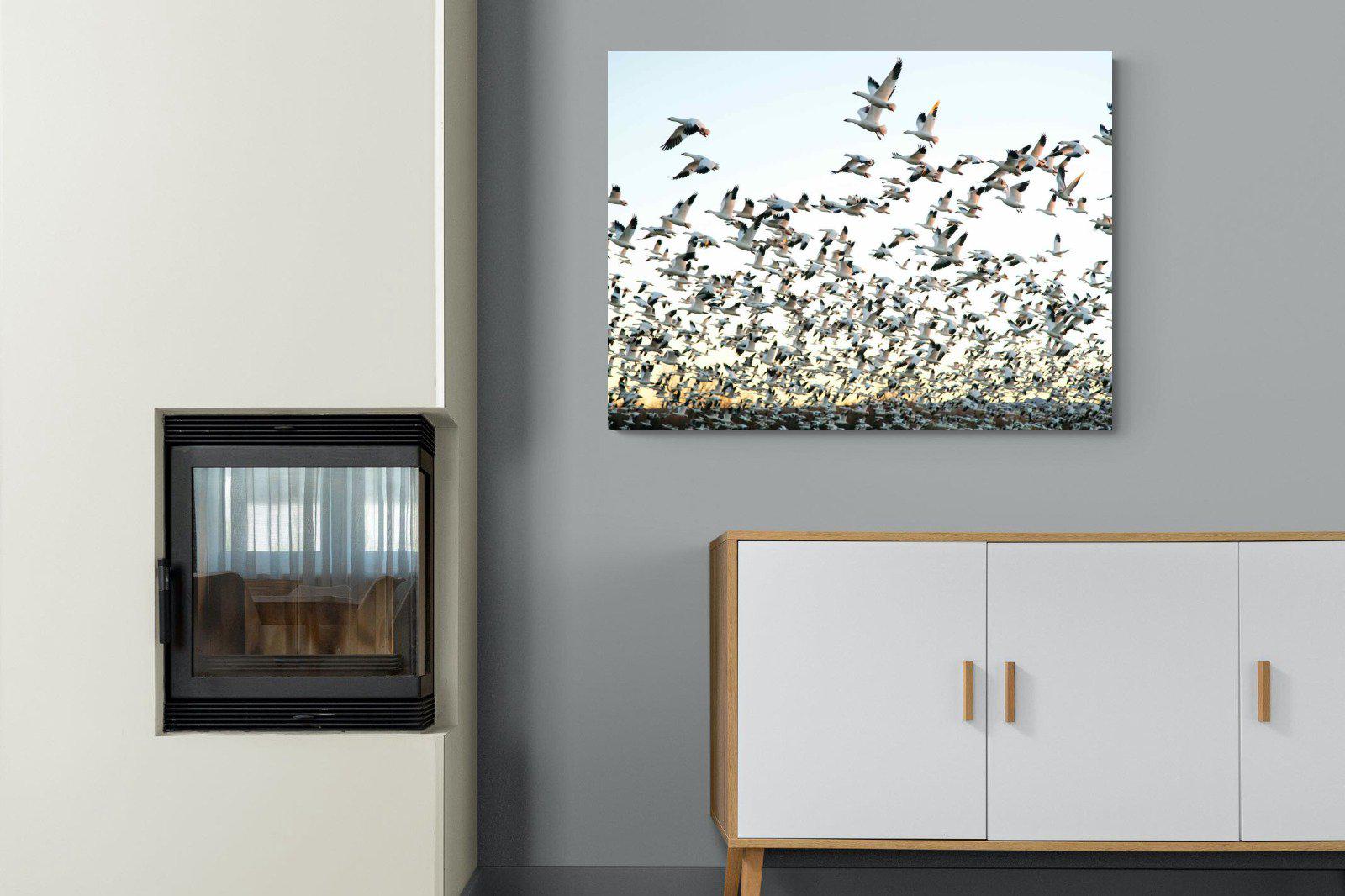 Snow Geese-Wall_Art-100 x 75cm-Mounted Canvas-No Frame-Pixalot