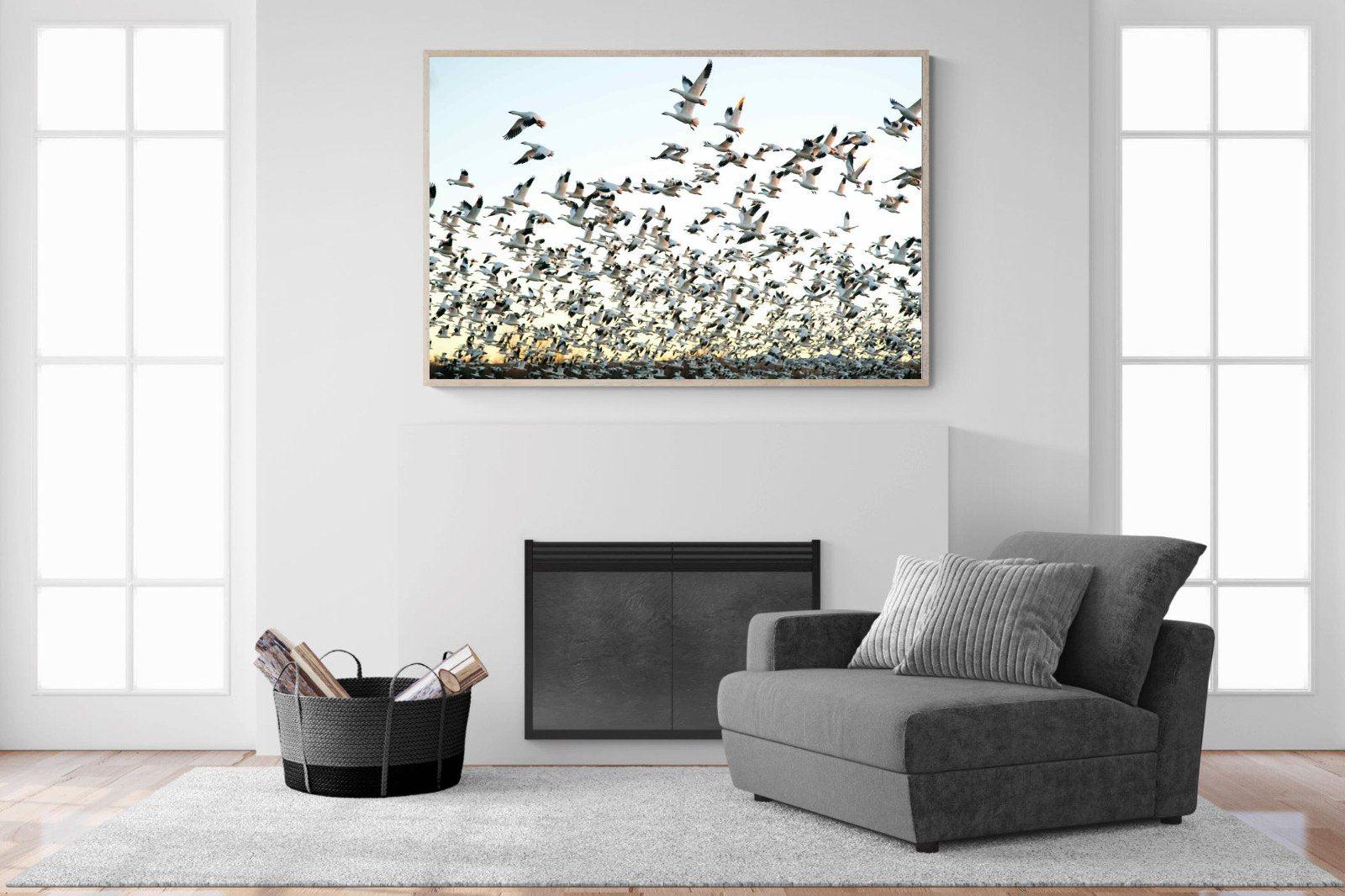 Snow Geese-Wall_Art-150 x 100cm-Mounted Canvas-Wood-Pixalot