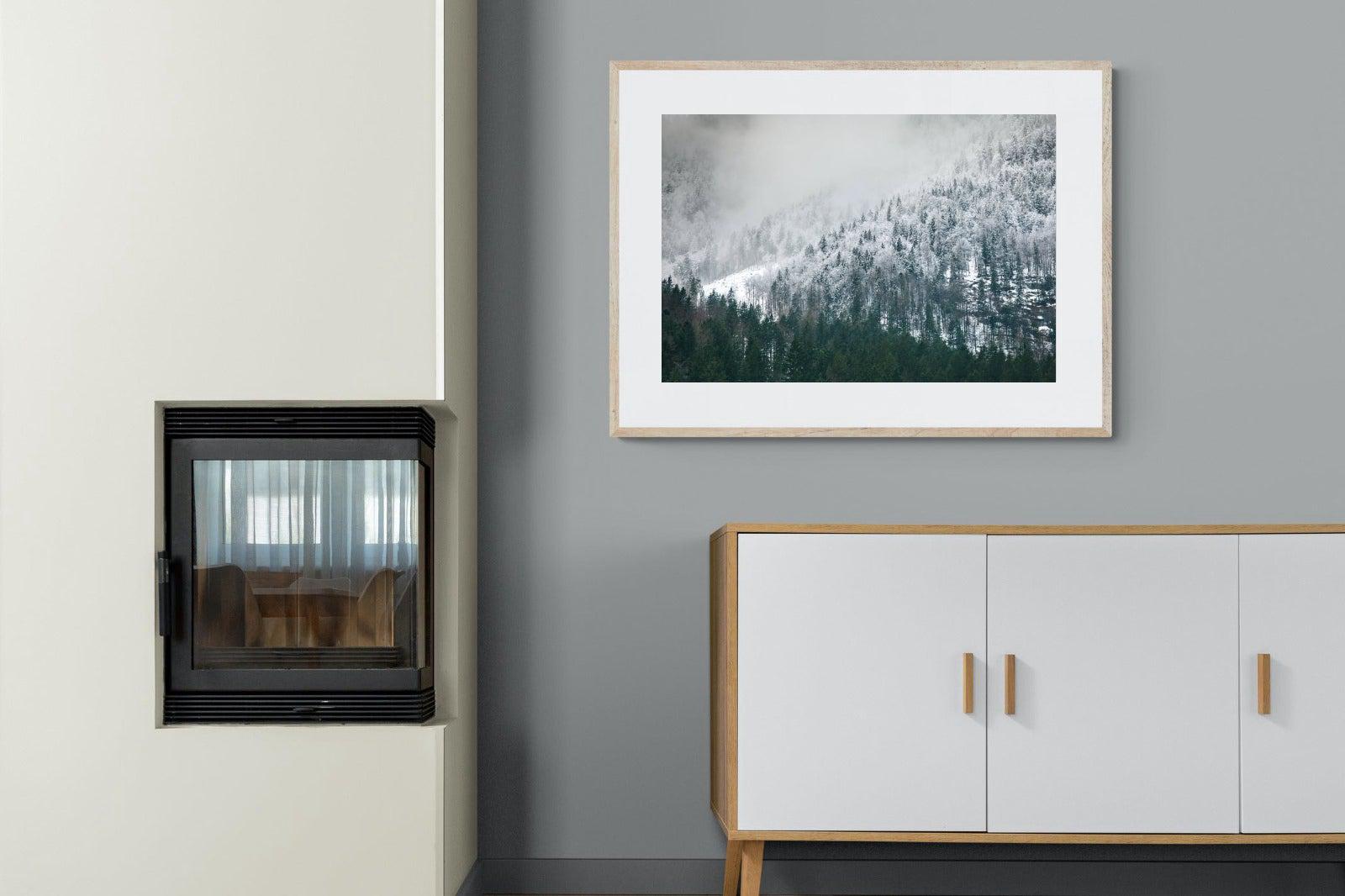 Snowy Alps-Wall_Art-100 x 75cm-Framed Print-Wood-Pixalot