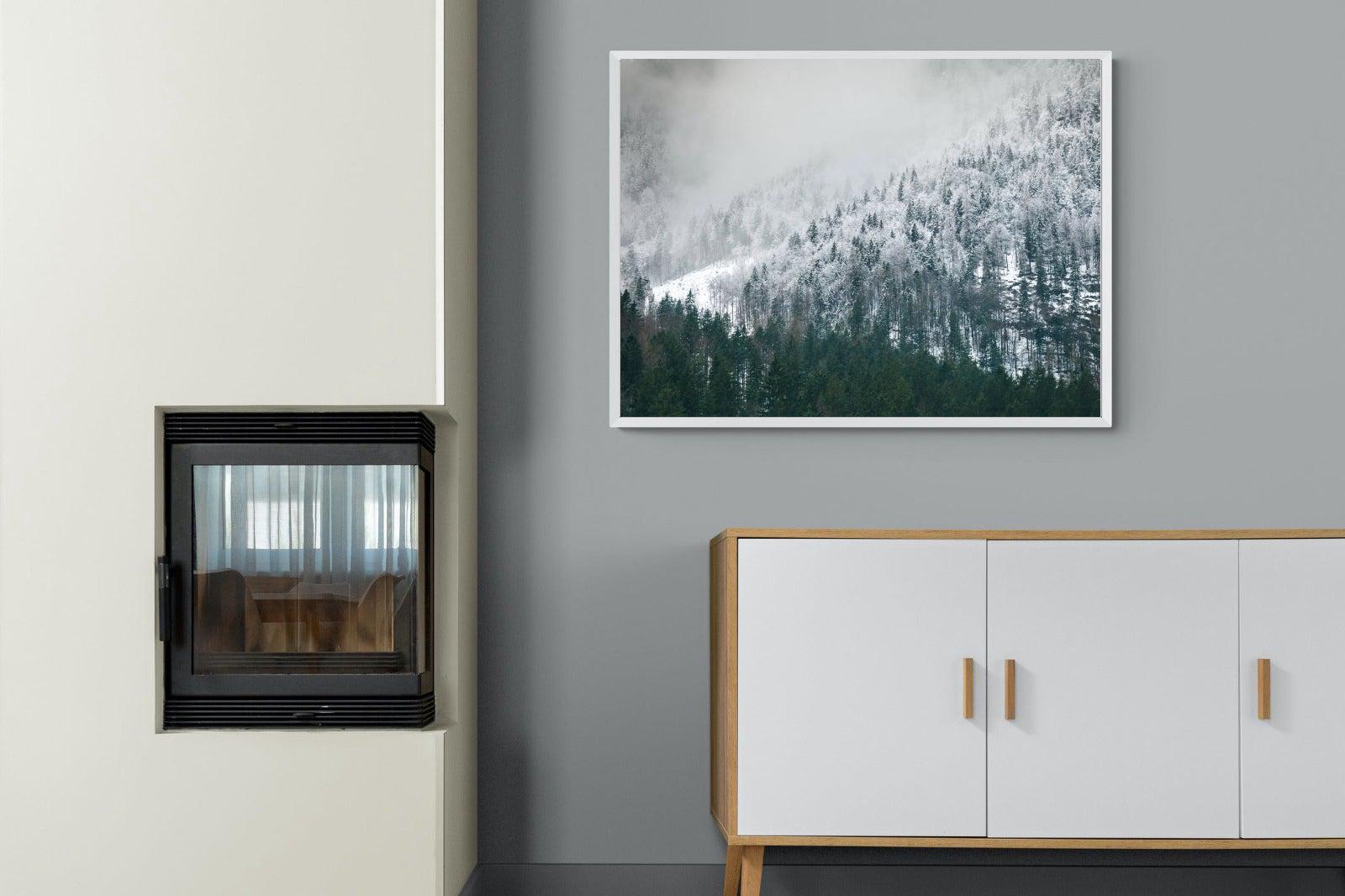 Snowy Alps-Wall_Art-100 x 75cm-Mounted Canvas-White-Pixalot