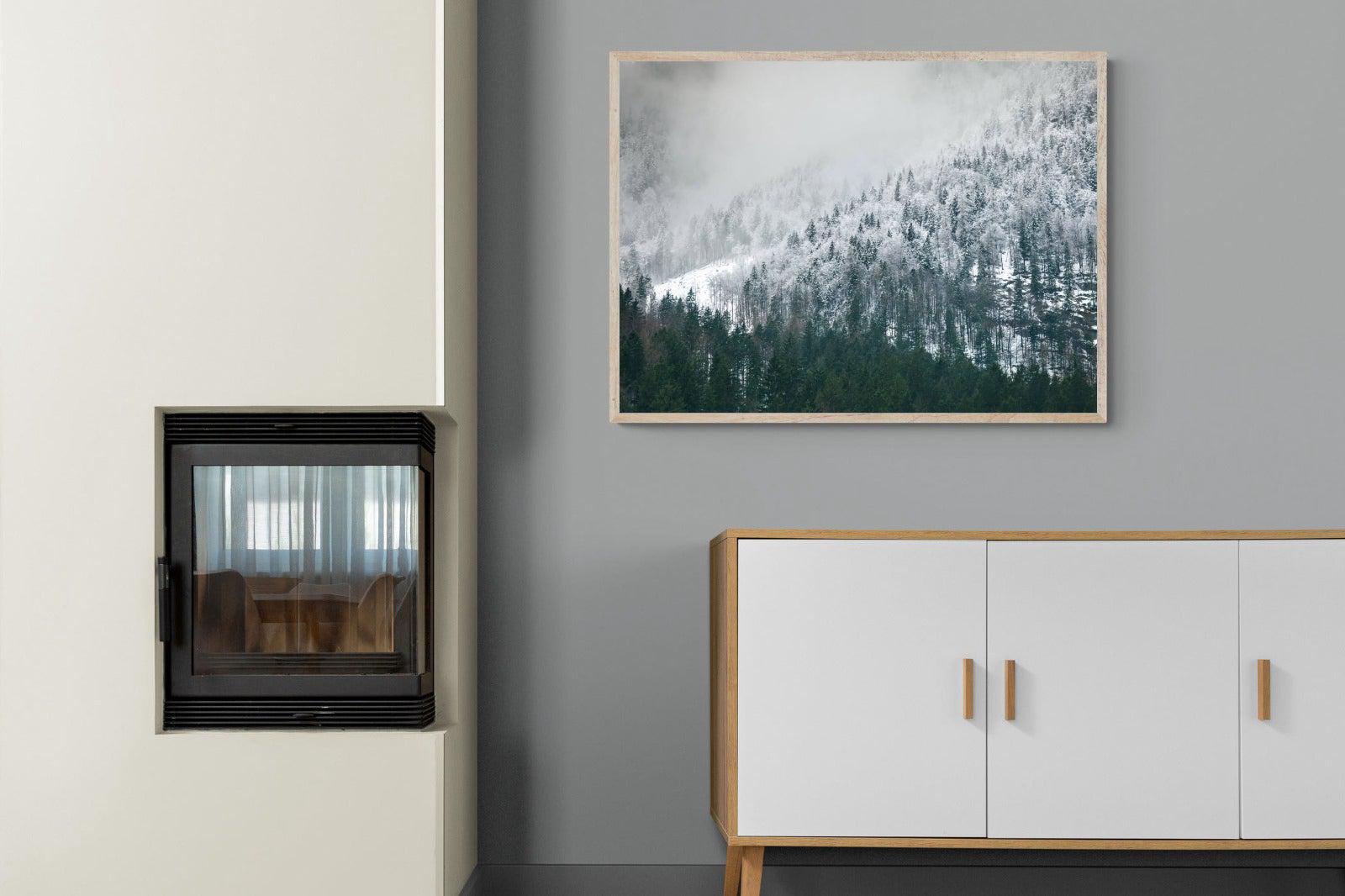 Snowy Alps-Wall_Art-100 x 75cm-Mounted Canvas-Wood-Pixalot