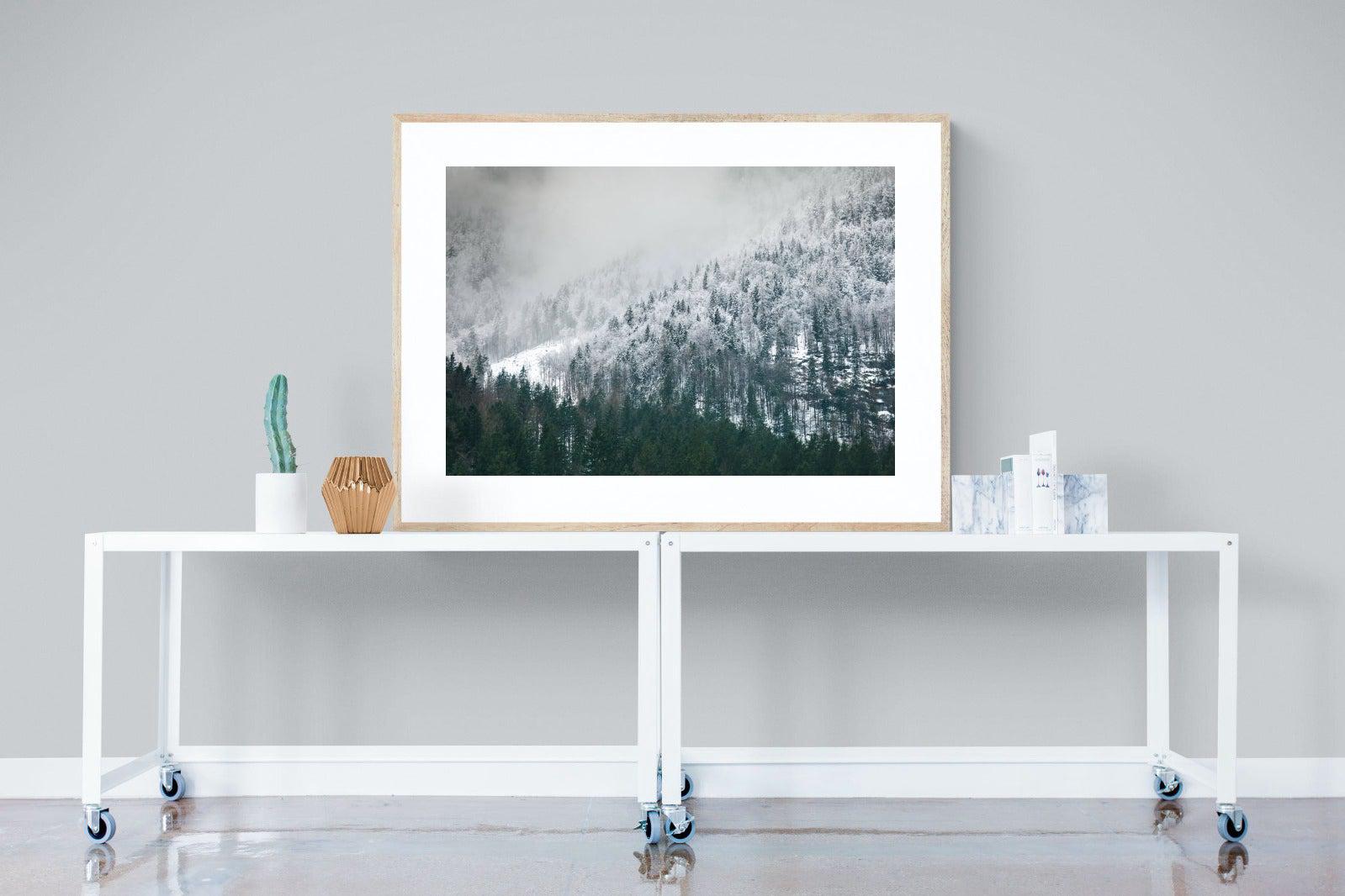Snowy Alps-Wall_Art-120 x 90cm-Framed Print-Wood-Pixalot