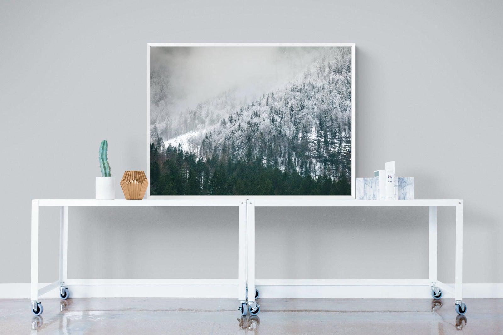 Snowy Alps-Wall_Art-120 x 90cm-Mounted Canvas-White-Pixalot