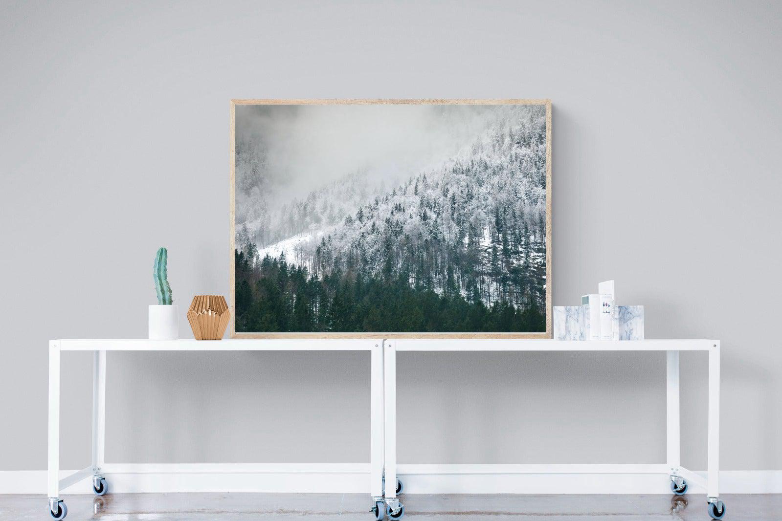 Snowy Alps-Wall_Art-120 x 90cm-Mounted Canvas-Wood-Pixalot