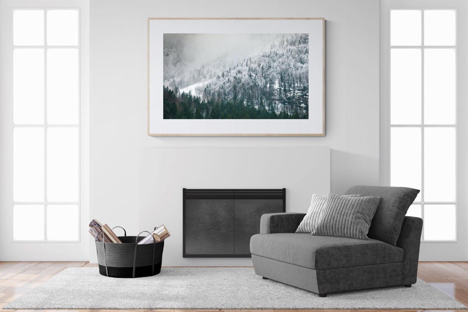 Snowy Alps-Wall_Art-150 x 100cm-Framed Print-Wood-Pixalot