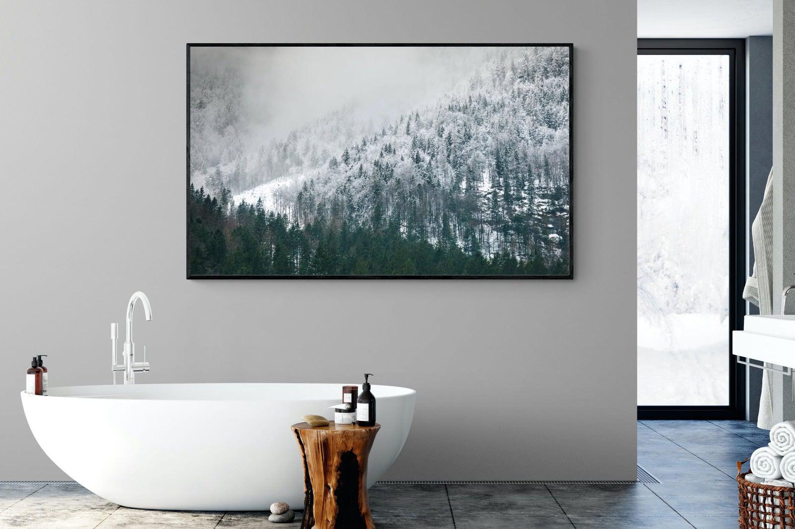 Snowy Alps-Wall_Art-180 x 110cm-Mounted Canvas-Black-Pixalot