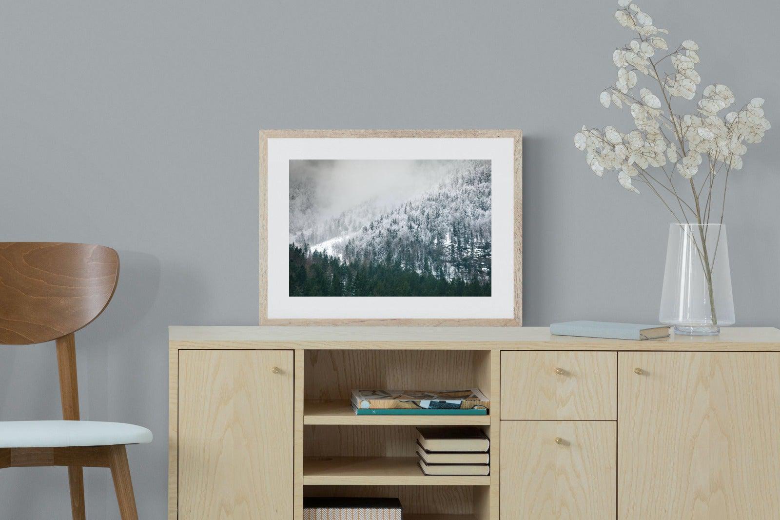 Snowy Alps-Wall_Art-60 x 45cm-Framed Print-Wood-Pixalot