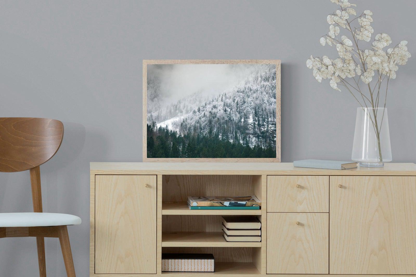 Snowy Alps-Wall_Art-60 x 45cm-Mounted Canvas-Wood-Pixalot
