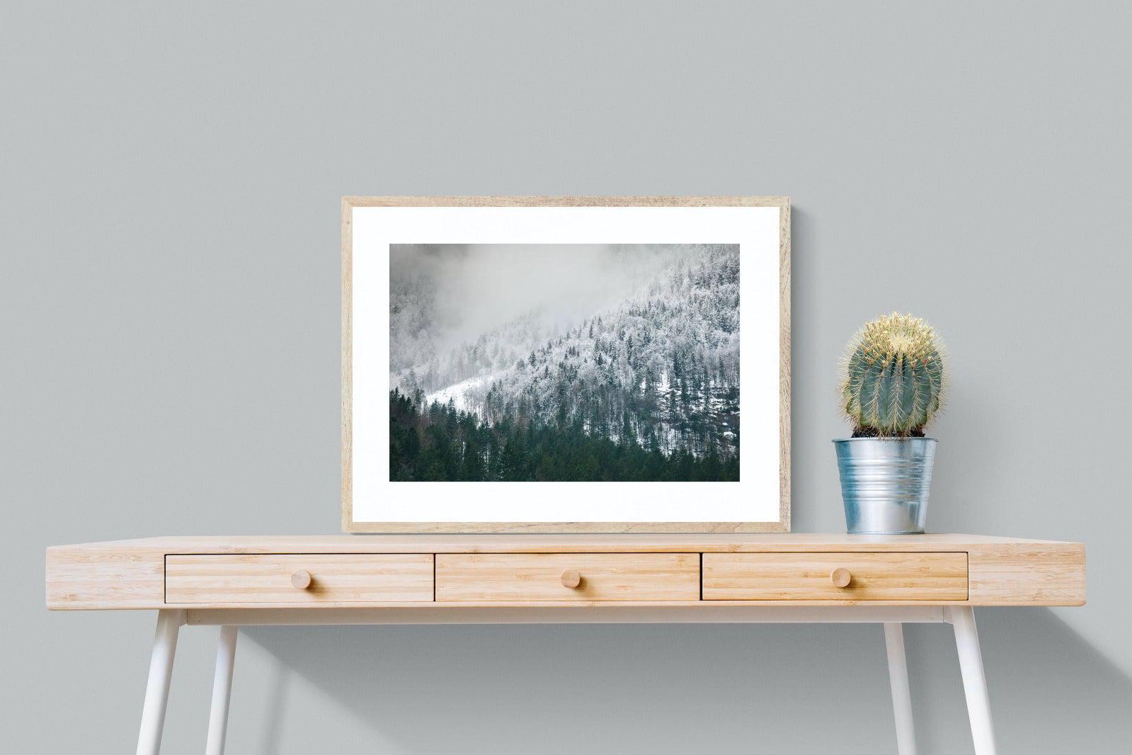 Snowy Alps-Wall_Art-80 x 60cm-Framed Print-Wood-Pixalot