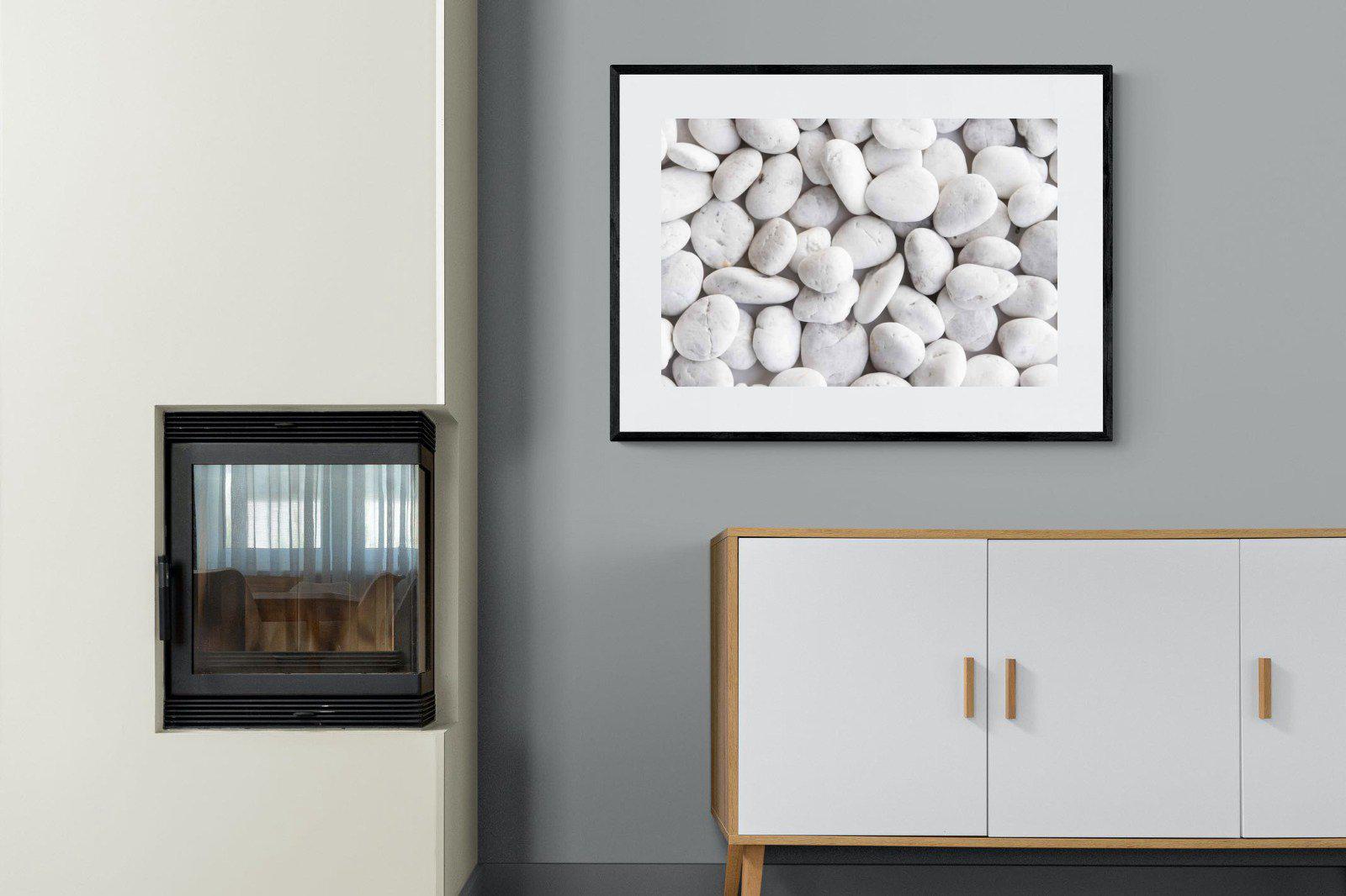 Snowy Stones-Wall_Art-100 x 75cm-Framed Print-Black-Pixalot