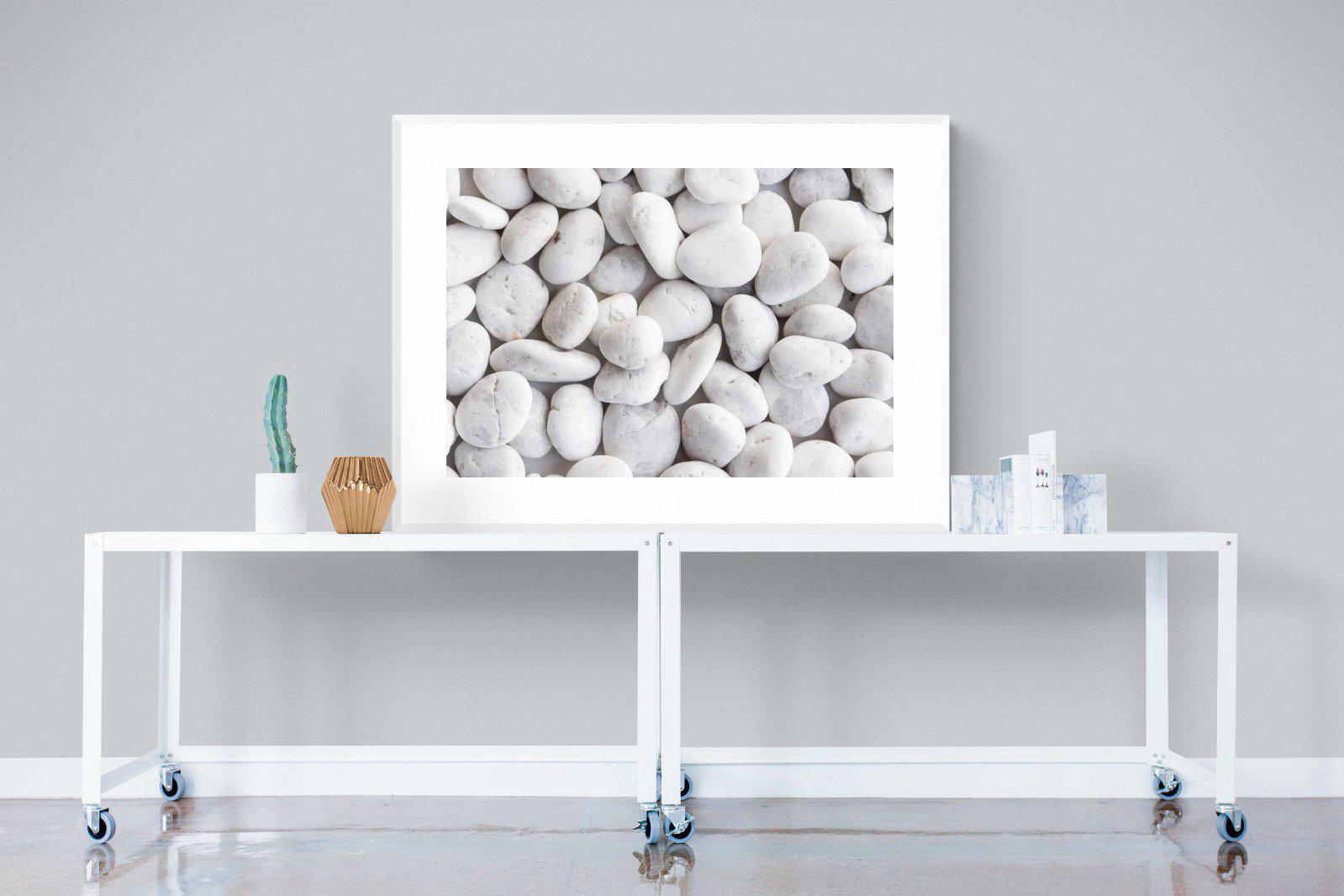 Snowy Stones-Wall_Art-120 x 90cm-Framed Print-White-Pixalot