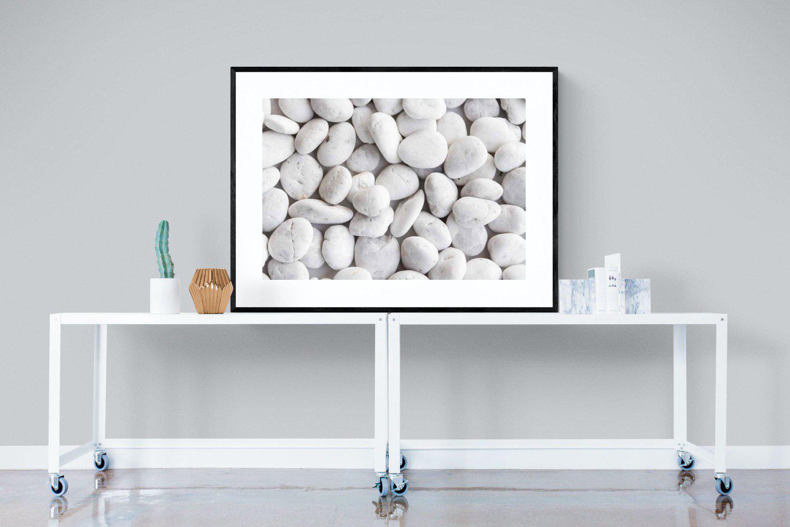 Snowy Stones-Wall_Art-120 x 90cm-Framed Print-Black-Pixalot