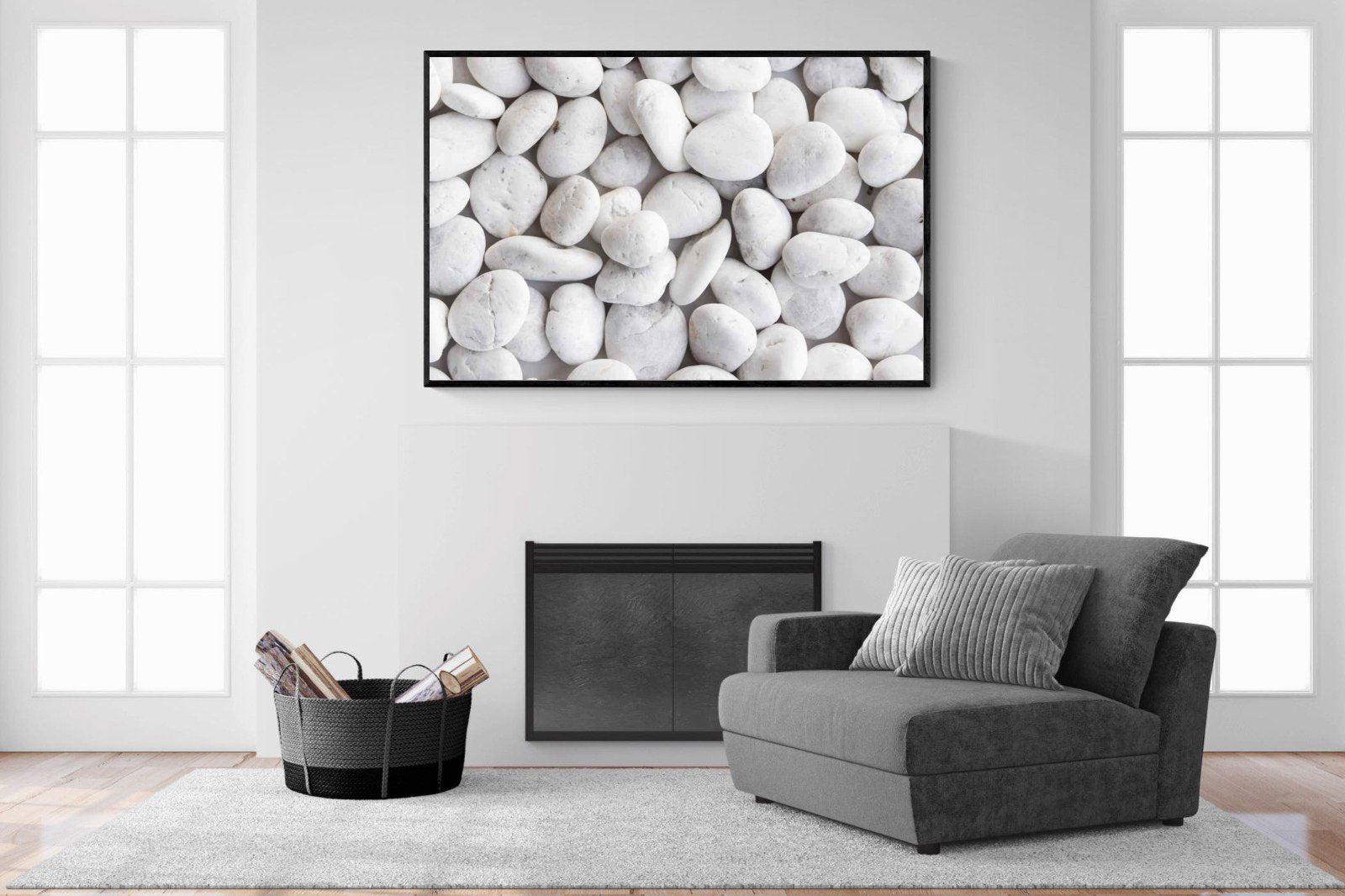 Snowy Stones-Wall_Art-150 x 100cm-Mounted Canvas-Black-Pixalot