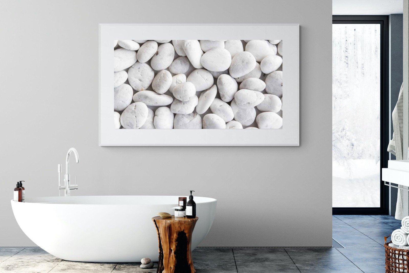 Snowy Stones-Wall_Art-180 x 110cm-Framed Print-White-Pixalot