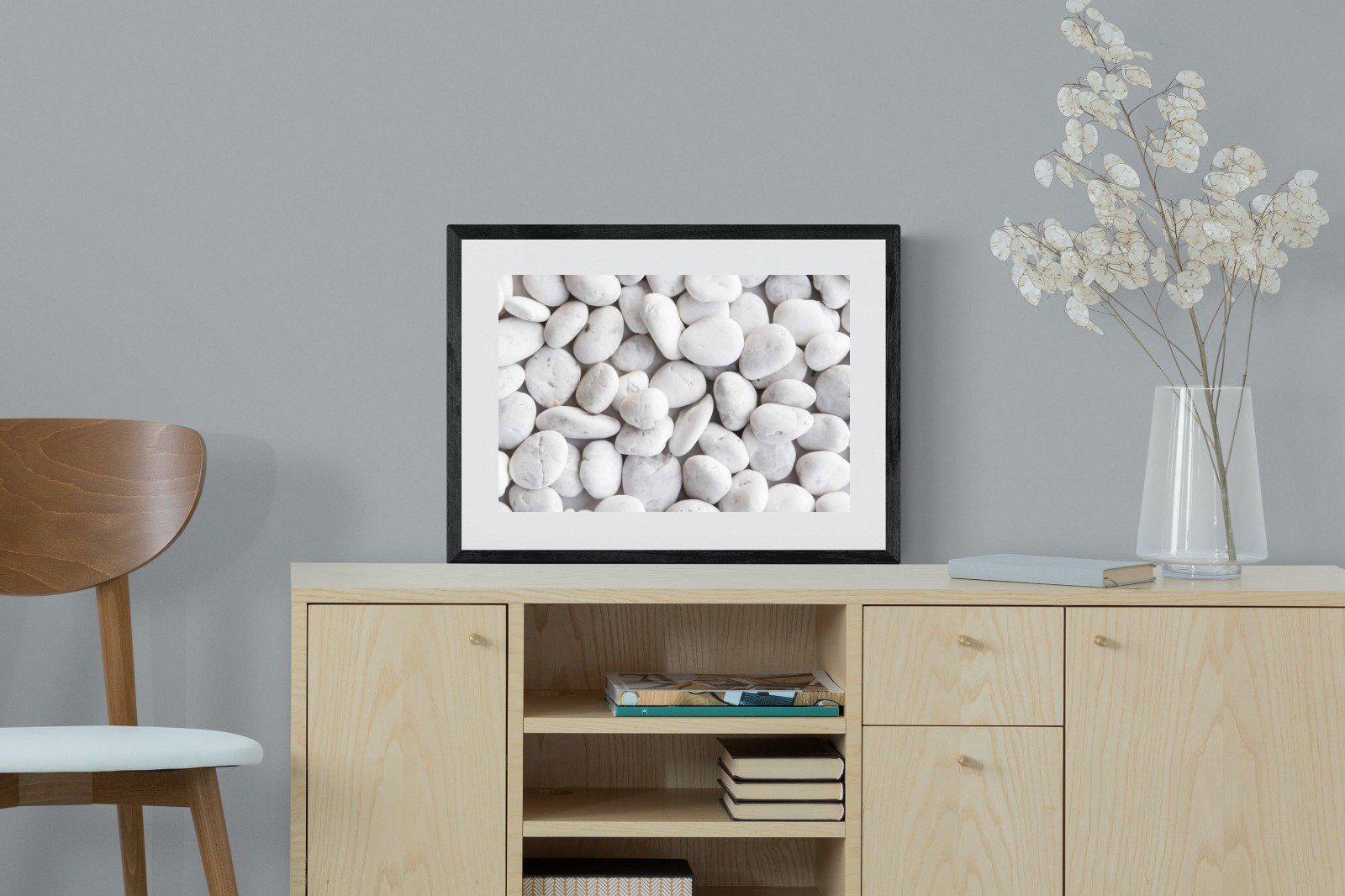 Snowy Stones-Wall_Art-60 x 45cm-Framed Print-Black-Pixalot
