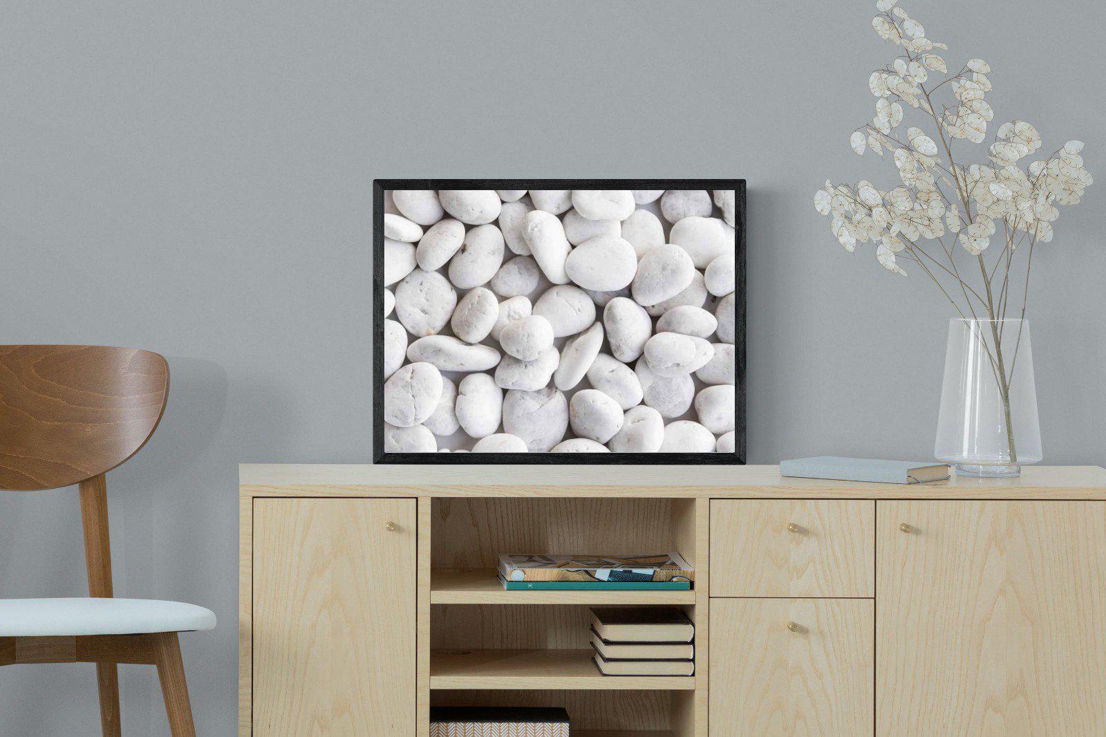 Snowy Stones-Wall_Art-60 x 45cm-Mounted Canvas-Black-Pixalot