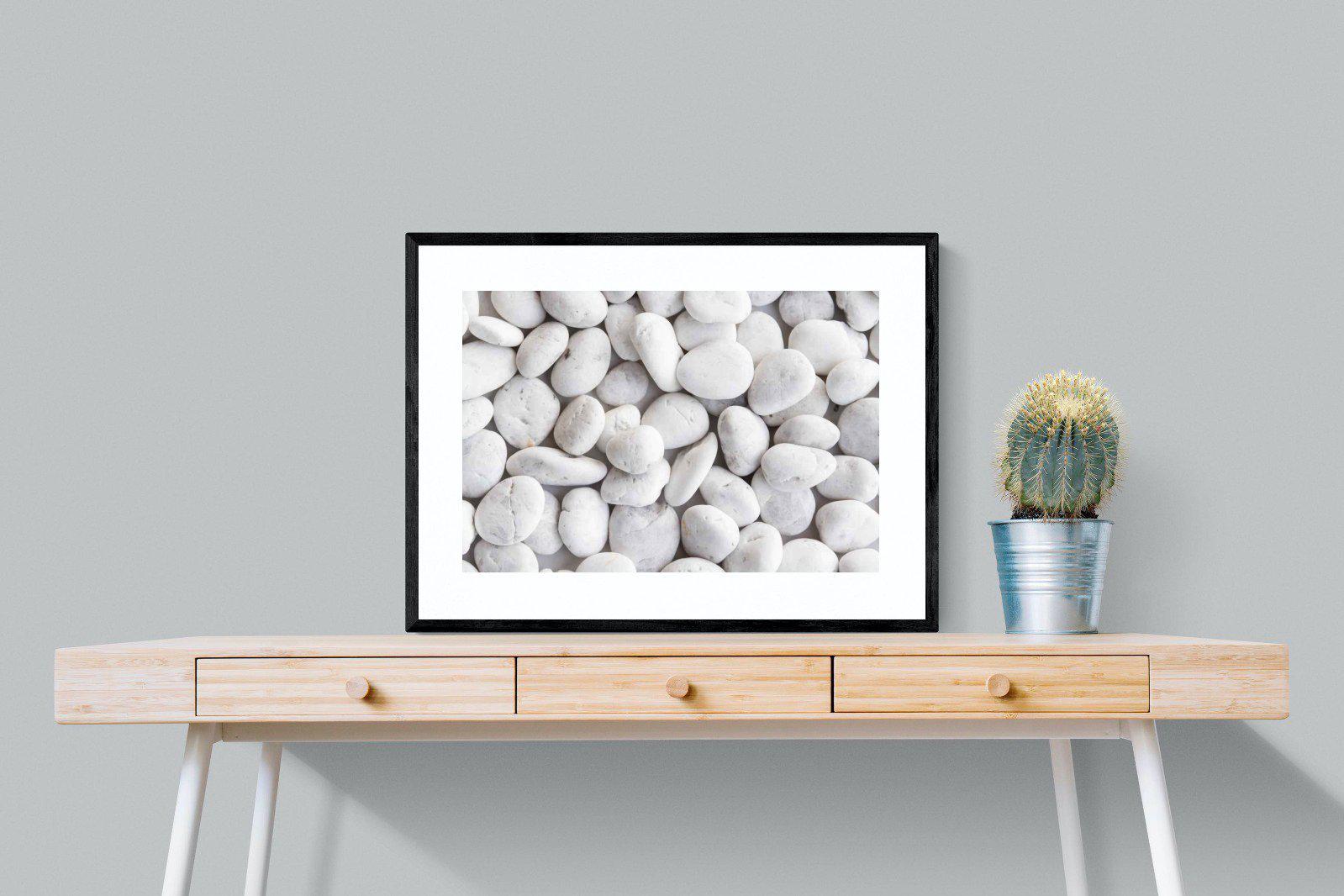 Snowy Stones-Wall_Art-80 x 60cm-Framed Print-Black-Pixalot
