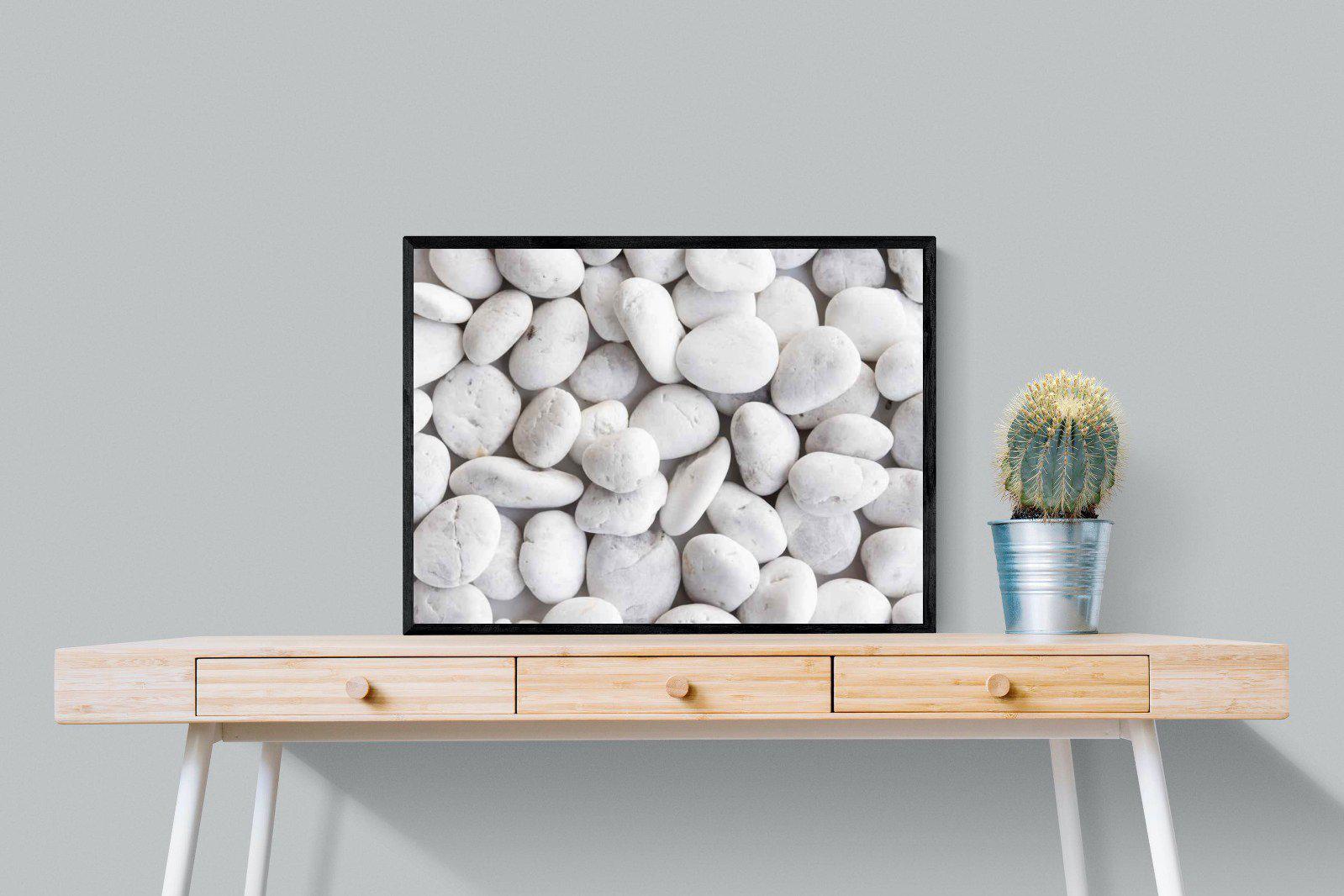 Snowy Stones-Wall_Art-80 x 60cm-Mounted Canvas-Black-Pixalot