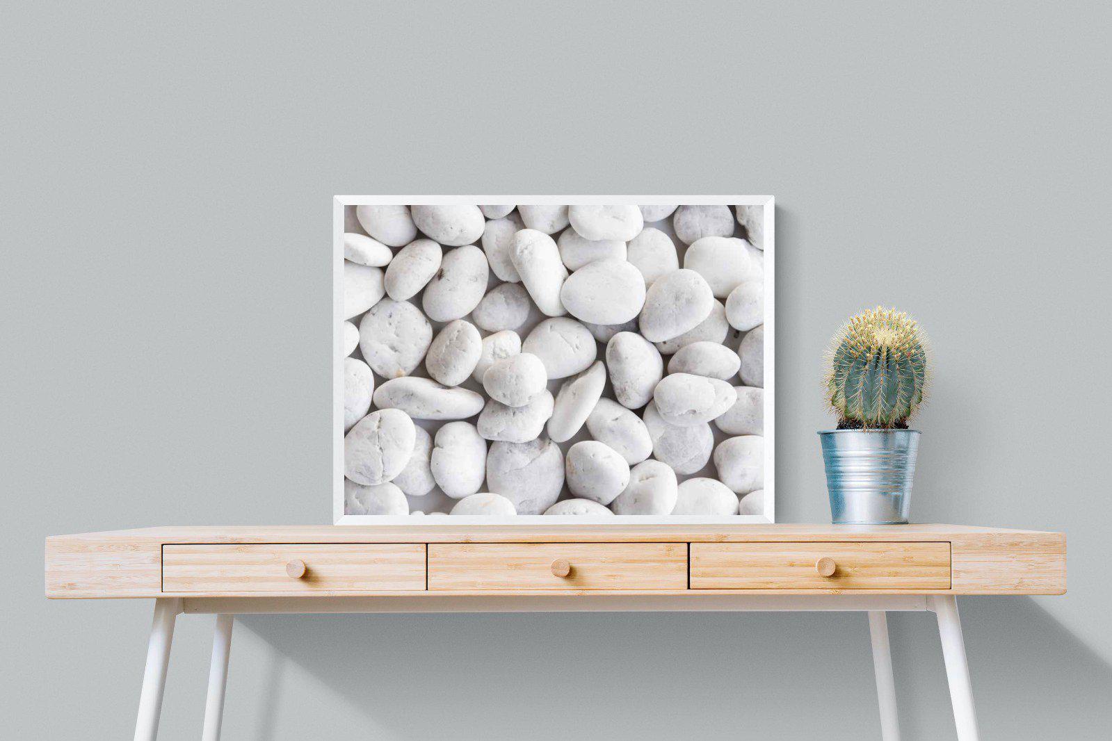 Snowy Stones-Wall_Art-80 x 60cm-Mounted Canvas-White-Pixalot