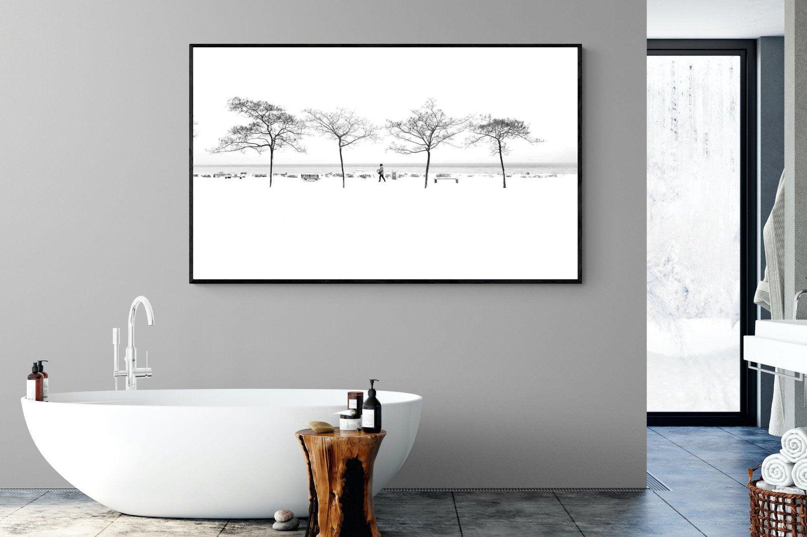 Snowy Walk-Wall_Art-180 x 110cm-Mounted Canvas-Black-Pixalot