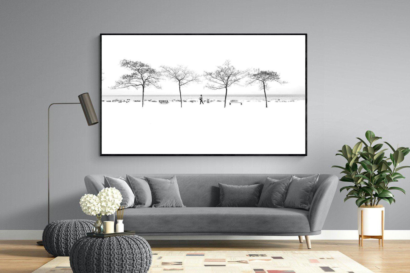 Snowy Walk-Wall_Art-220 x 130cm-Mounted Canvas-Black-Pixalot