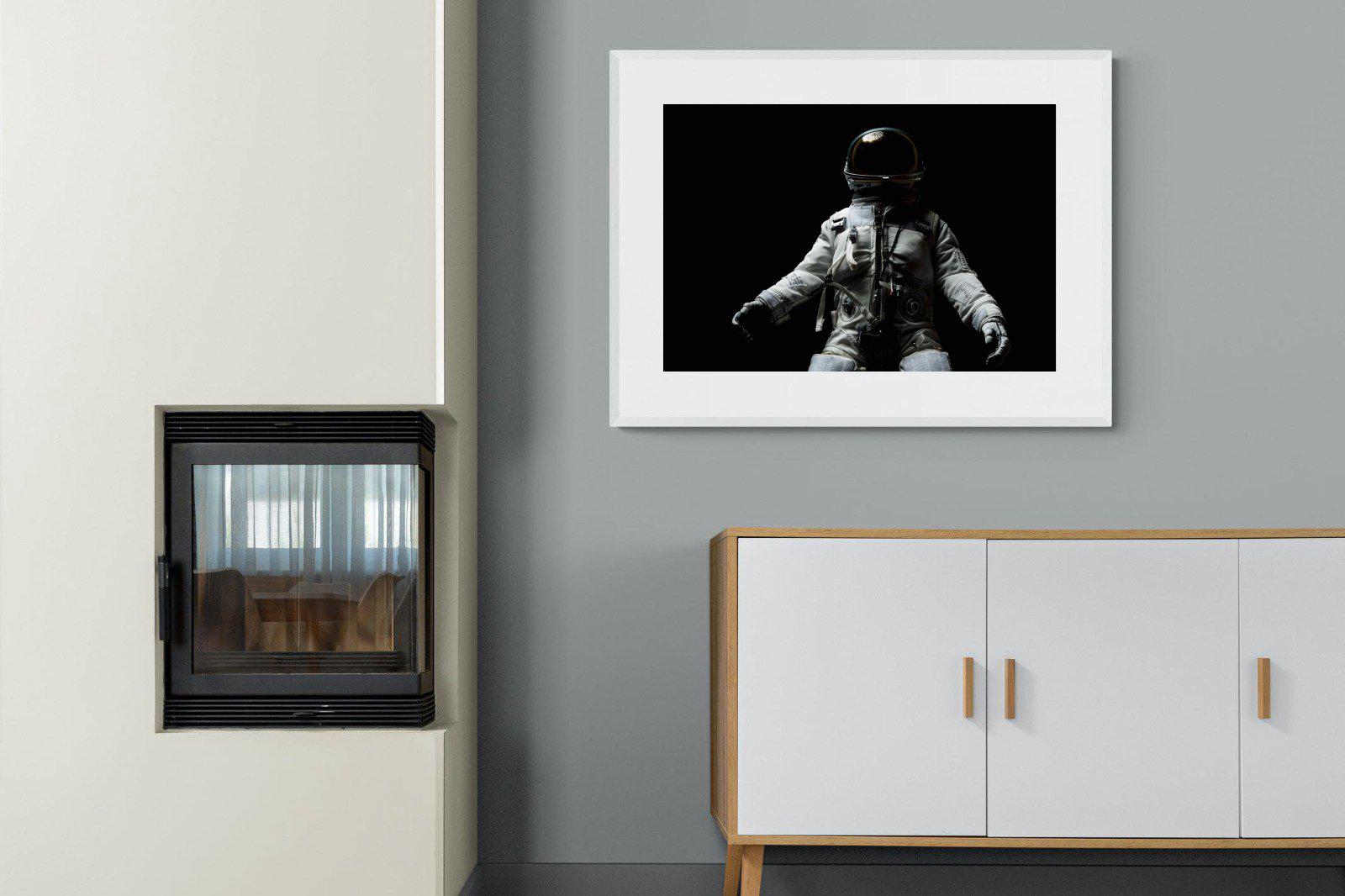 Space Walk-Wall_Art-100 x 75cm-Framed Print-White-Pixalot
