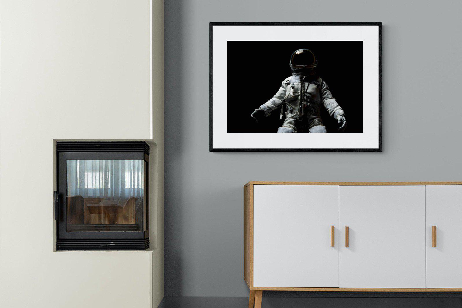 Space Walk-Wall_Art-100 x 75cm-Framed Print-Black-Pixalot